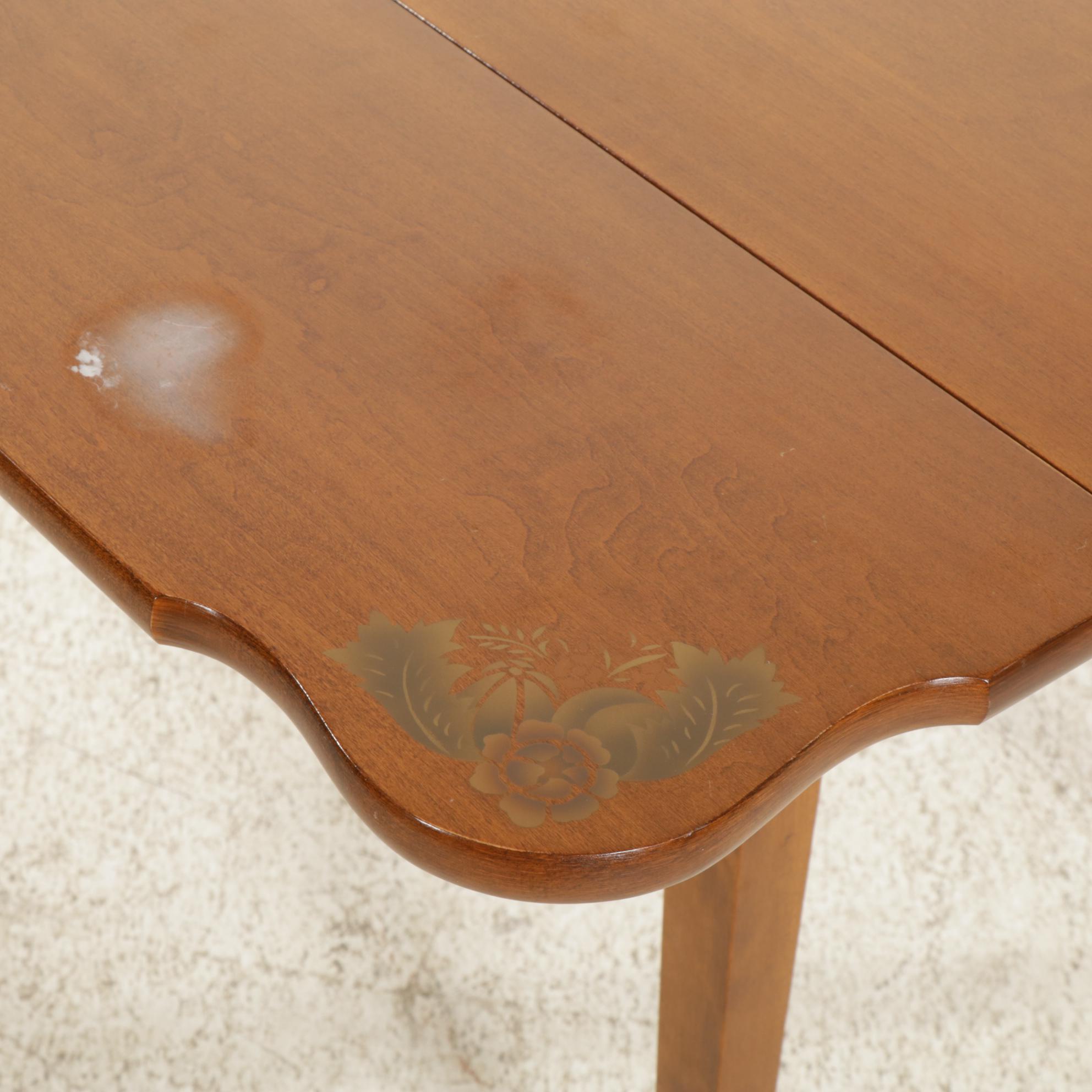 L. Hitchcock Federal Style Maple and Gilt-Stenciled Drop-Leaf Dining Table