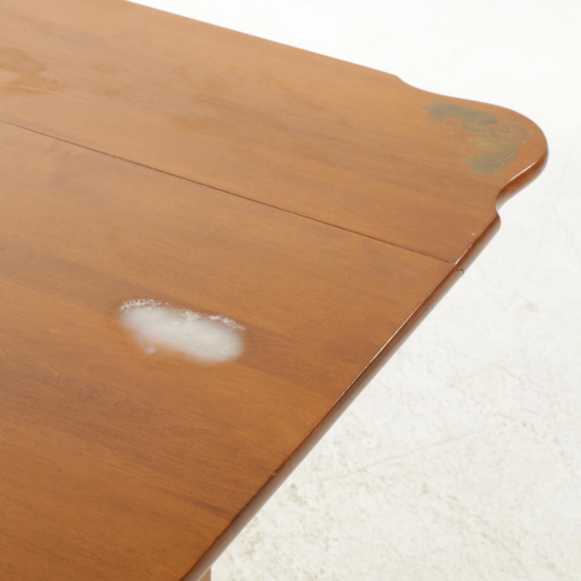 L. Hitchcock Federal Style Maple and Gilt-Stenciled Drop-Leaf Dining Table