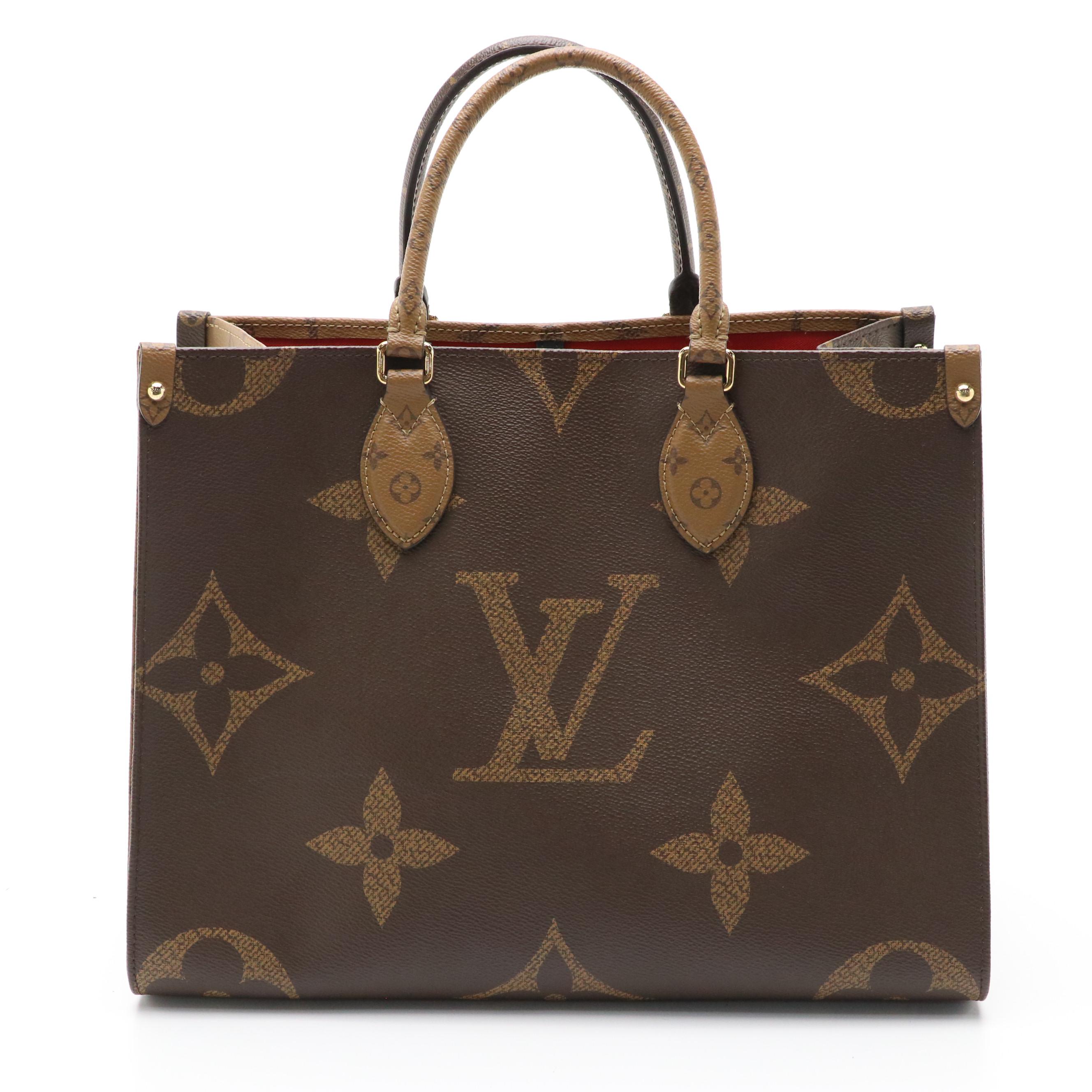 Louis Vuitton OnTheGo MM Two-Way Tote Bag in Reverse Monogram Giant Canvas