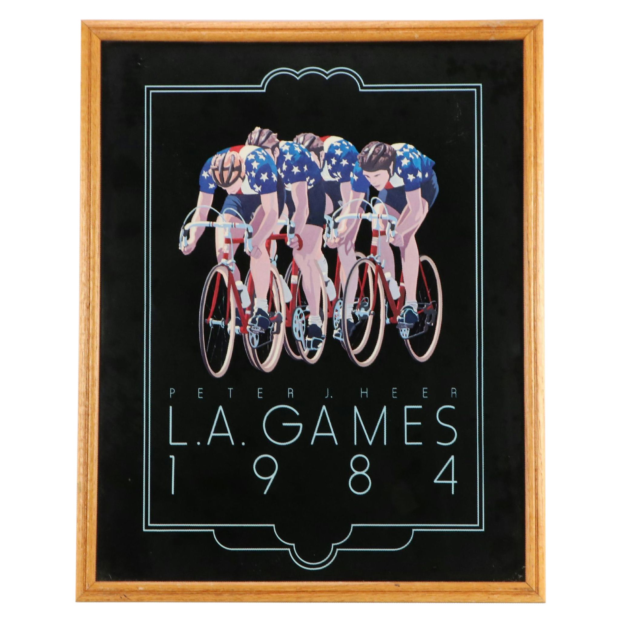 L.A. Games 1984 Olympics Cycling Poster Designed by Peter J. Heer