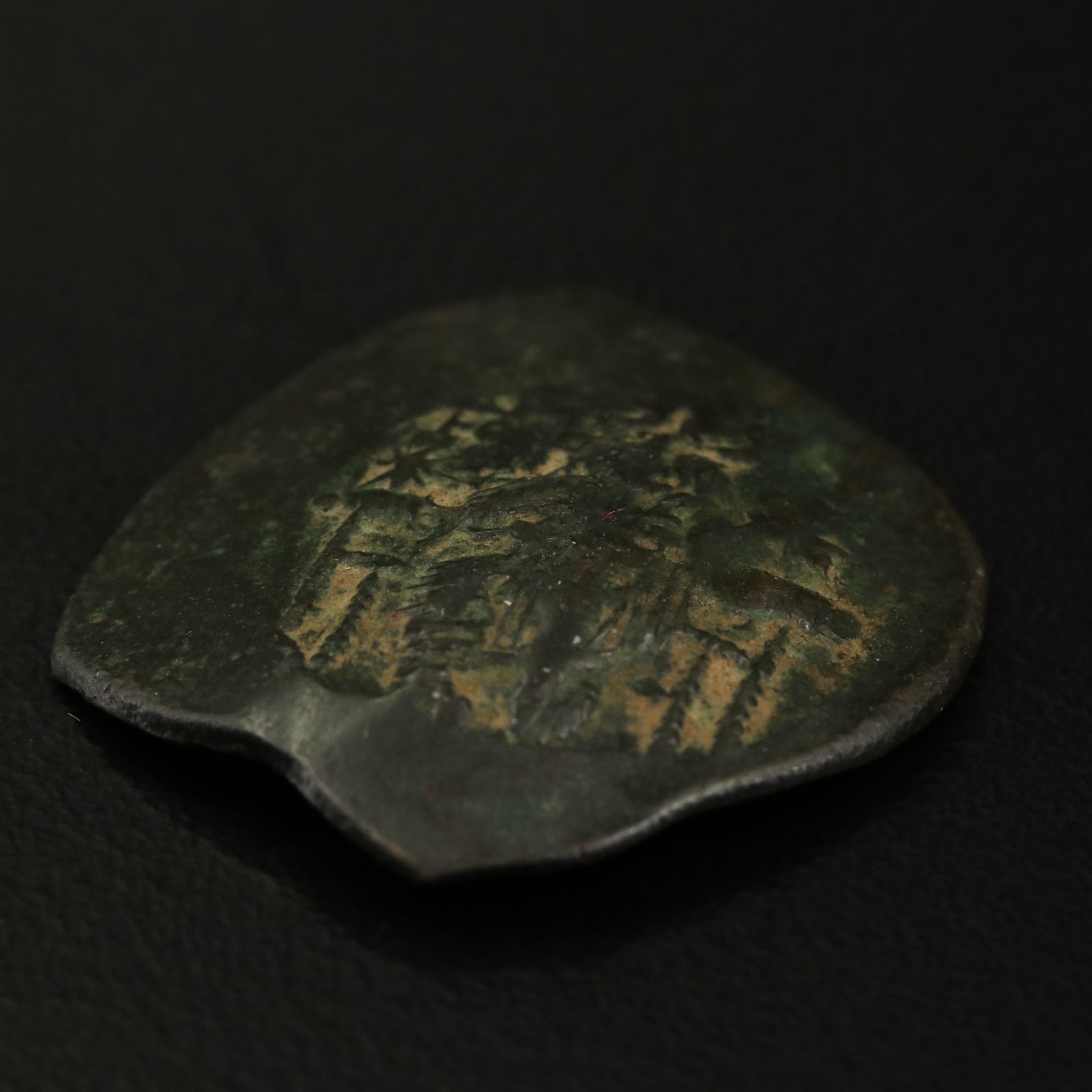 Ancient Byzantine Billon Aspron Trachy Coin of Manuel I, ca. 1145 A.D.