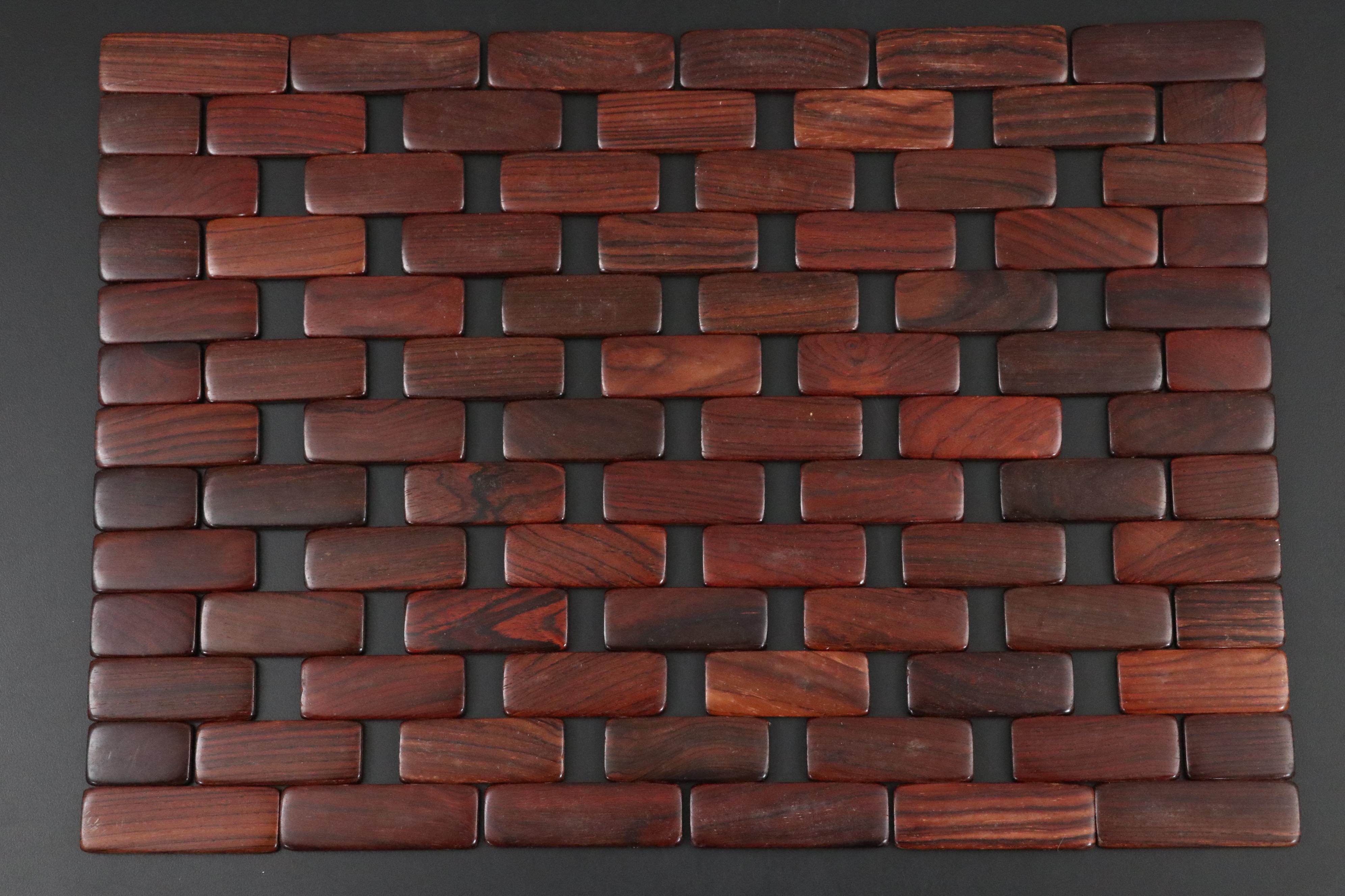 Six Danish Modern Rosewood Placemats, 1970s–1980s