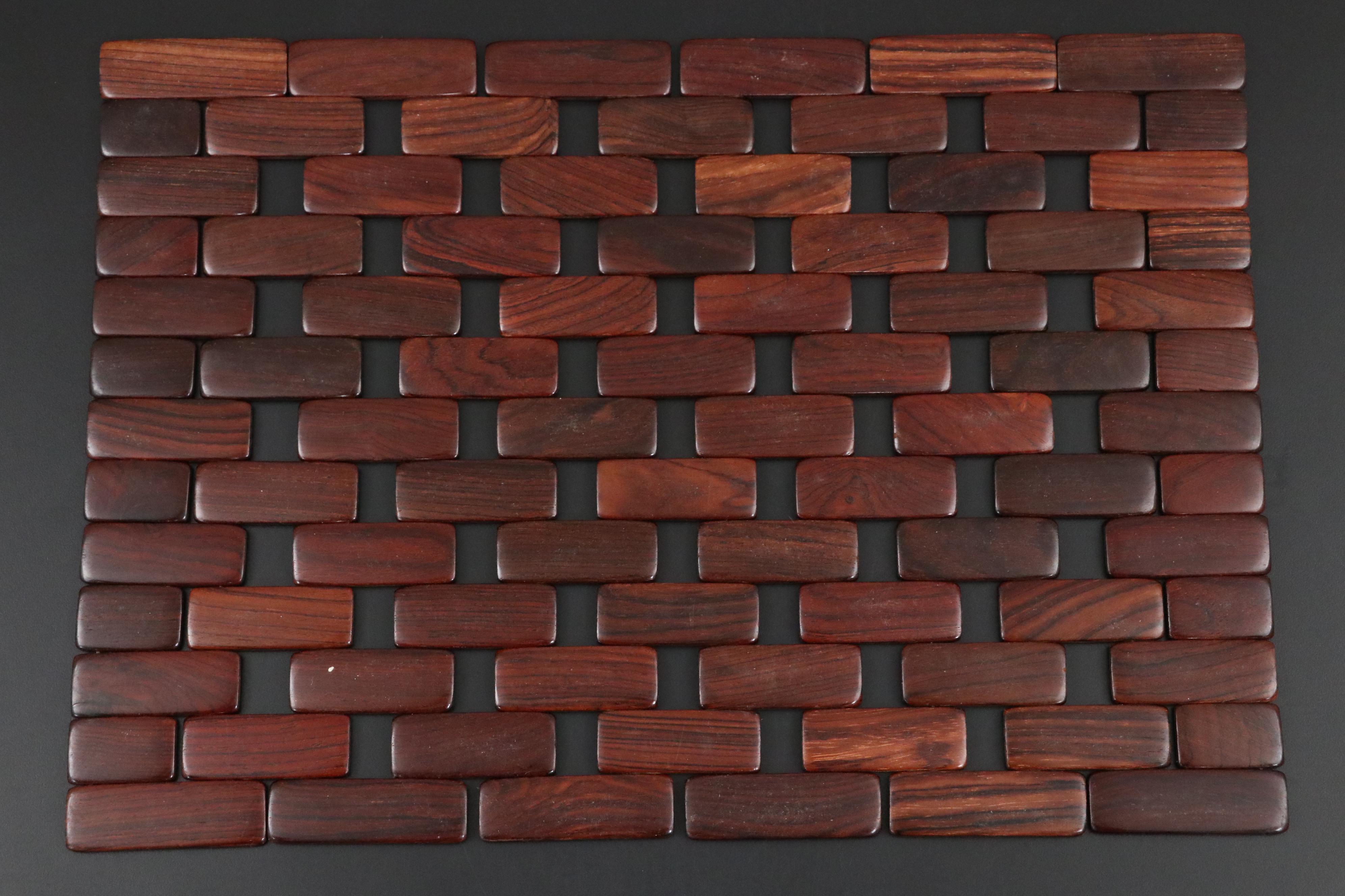 Six Danish Modern Rosewood Placemats, 1970s–1980s