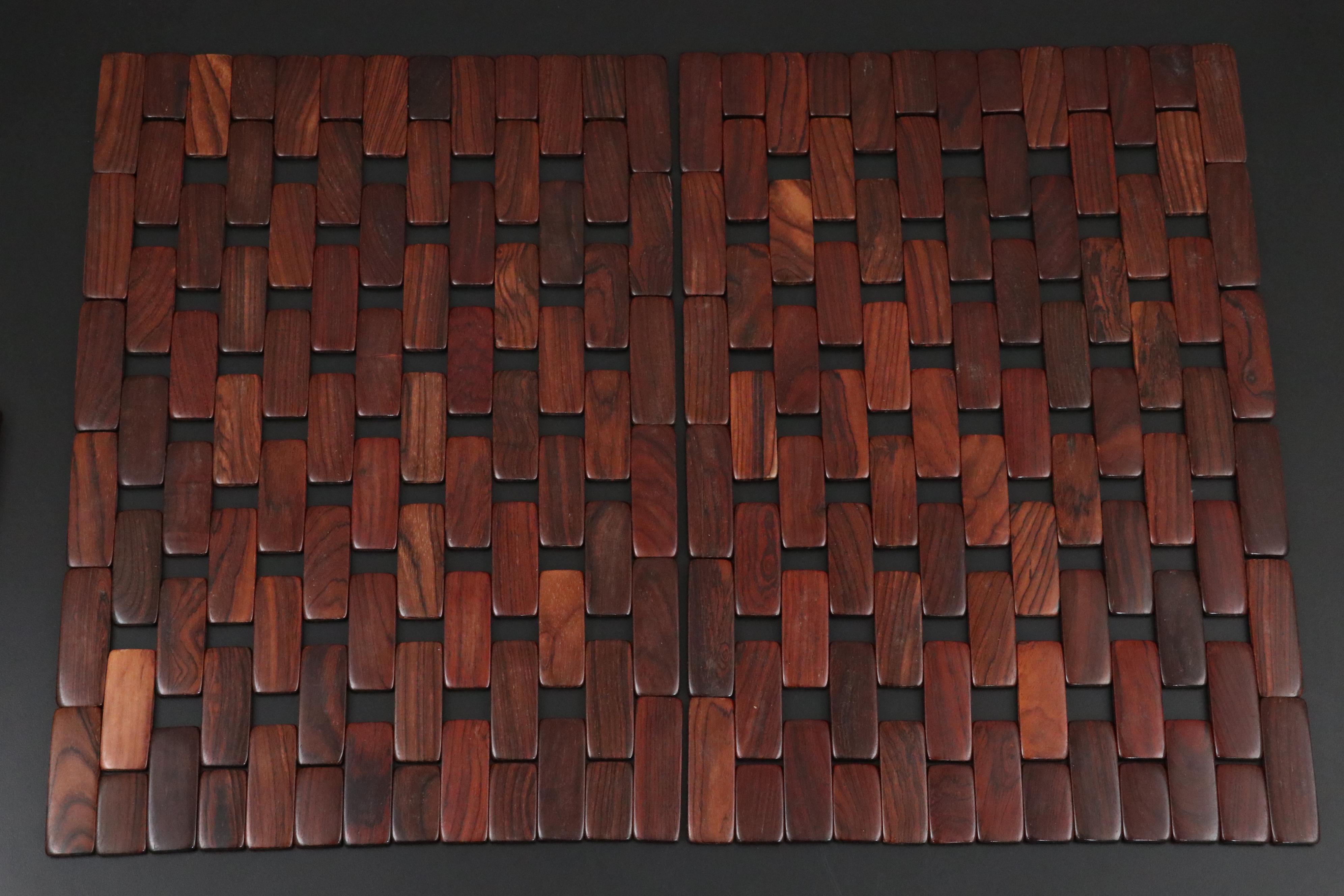 Six Danish Modern Rosewood Placemats, 1970s–1980s