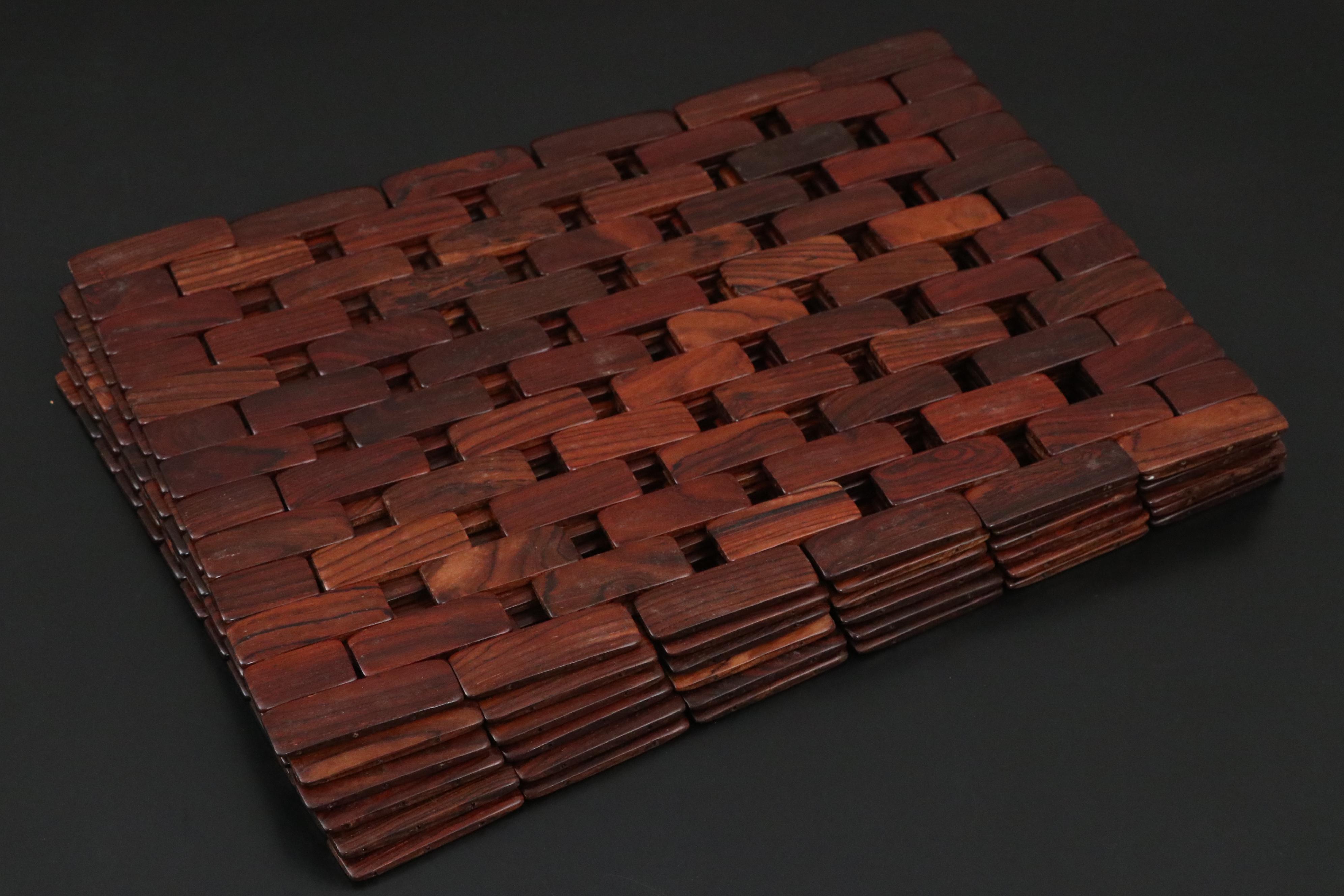 Six Danish Modern Rosewood Placemats, 1970s–1980s
