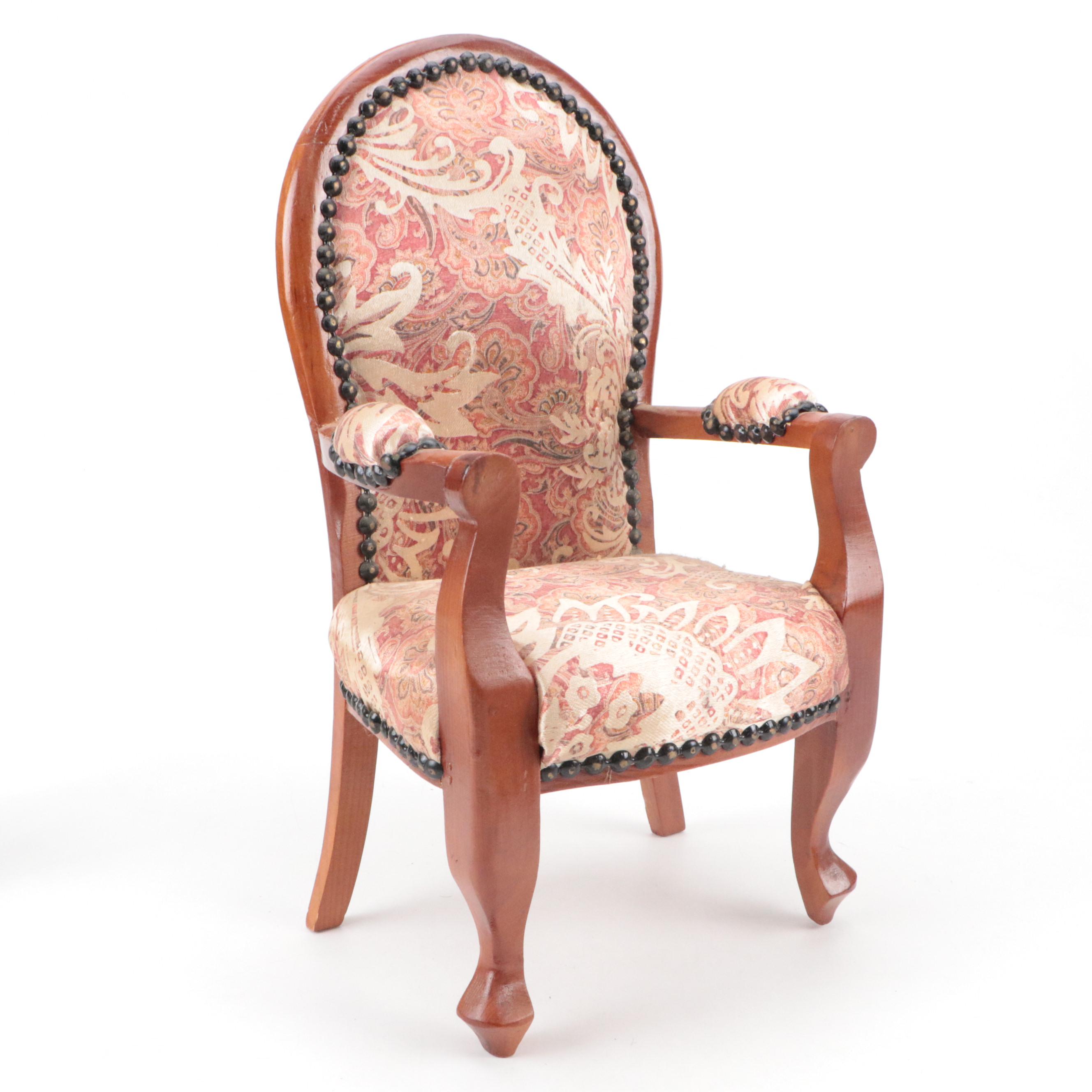 Art Deco Style Porcelain Flapper Boudoir Doll and Chairs, 20th Century