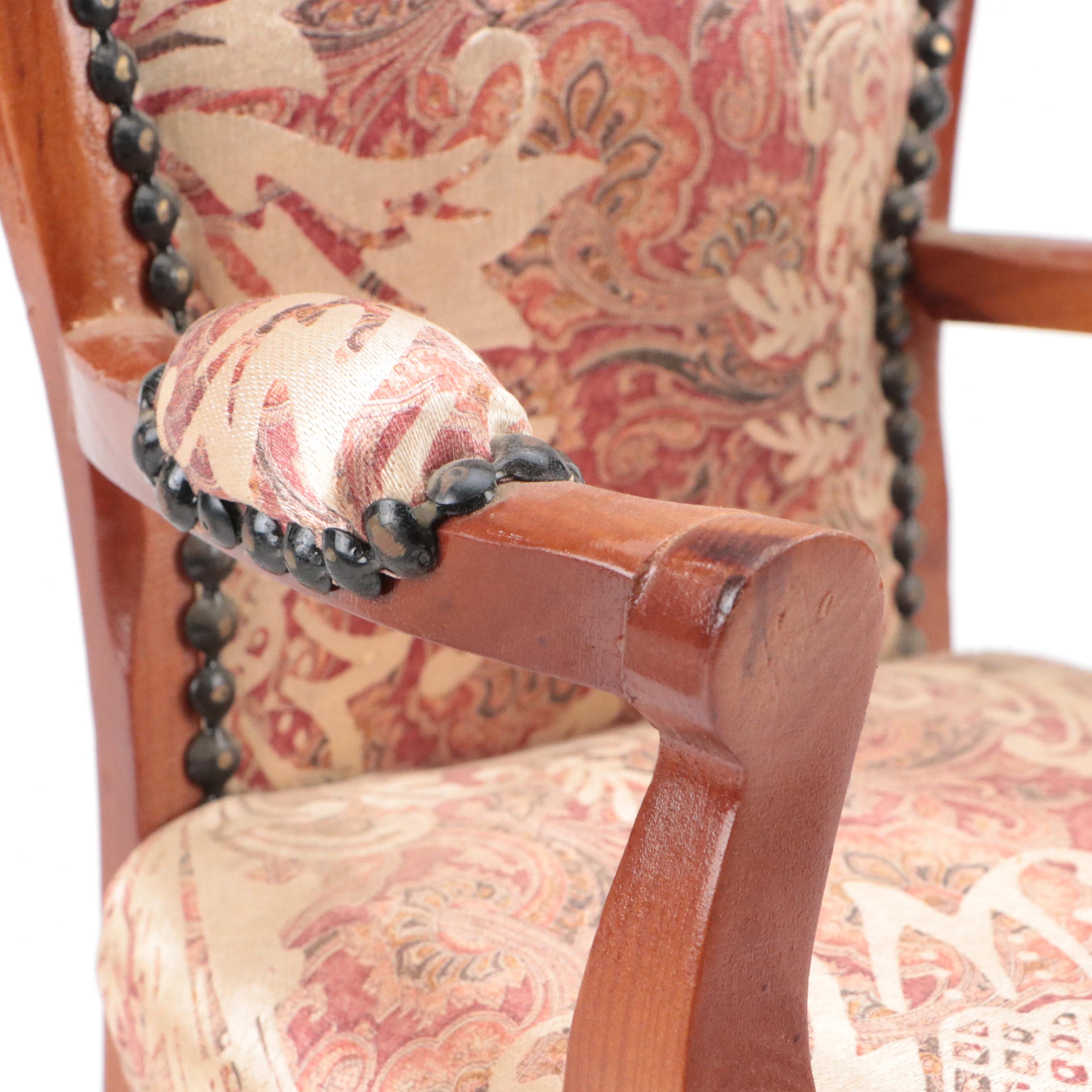 Art Deco Style Porcelain Flapper Boudoir Doll and Chairs, 20th Century