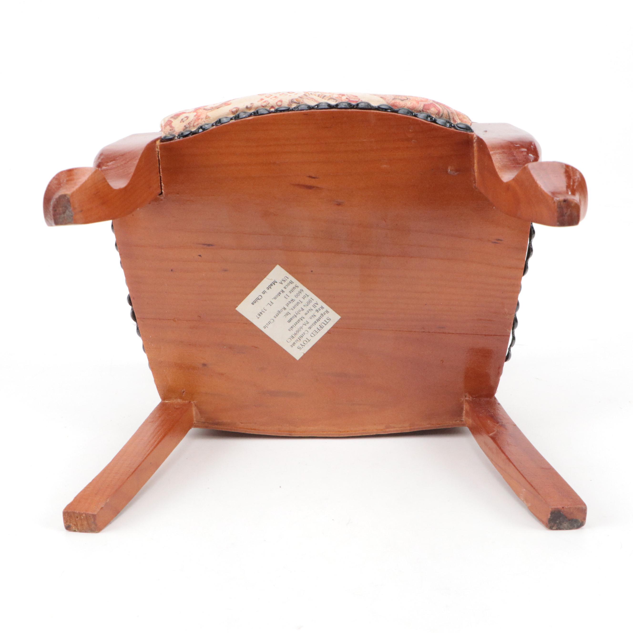 Art Deco Style Porcelain Flapper Boudoir Doll and Chairs, 20th Century