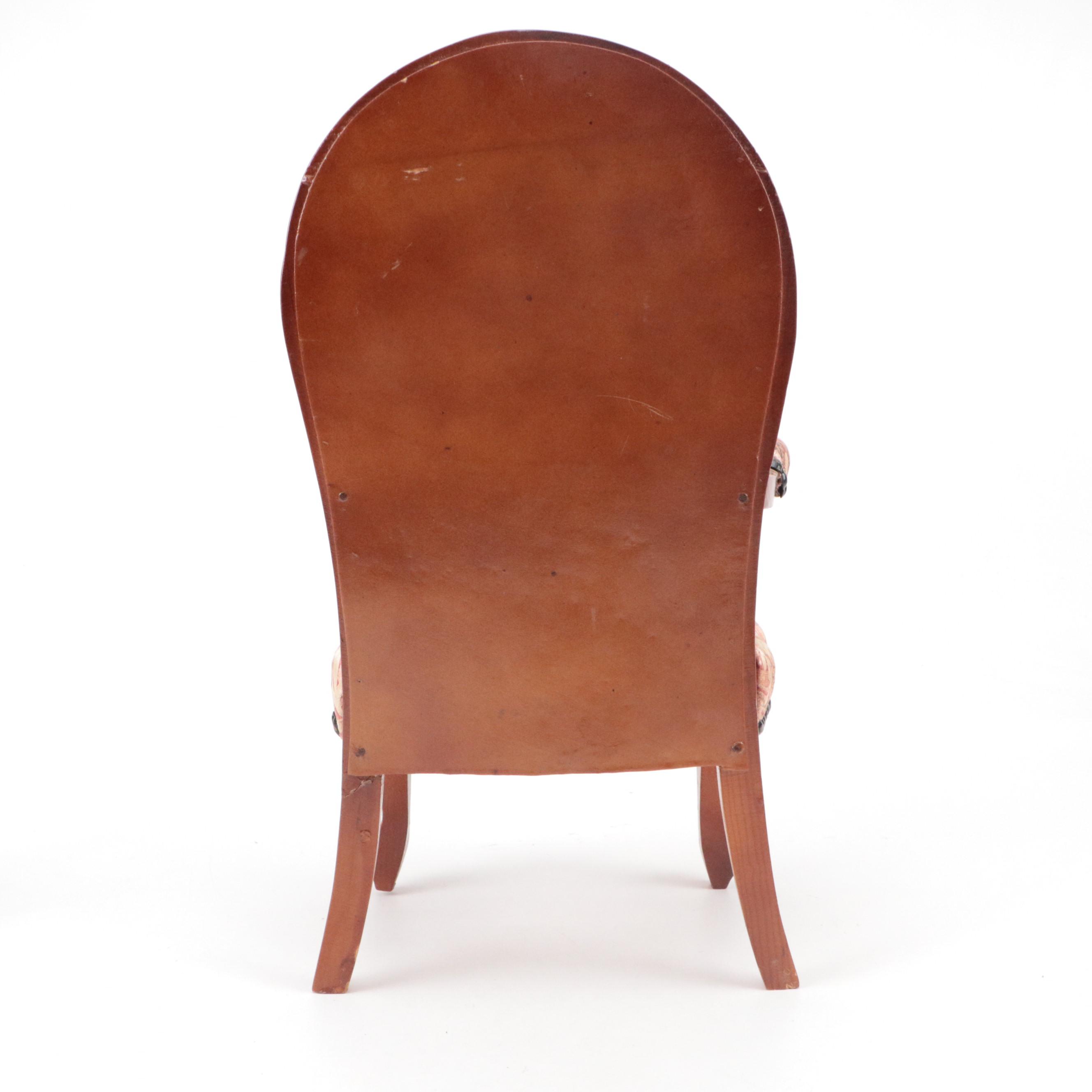 Art Deco Style Porcelain Flapper Boudoir Doll and Chairs, 20th Century