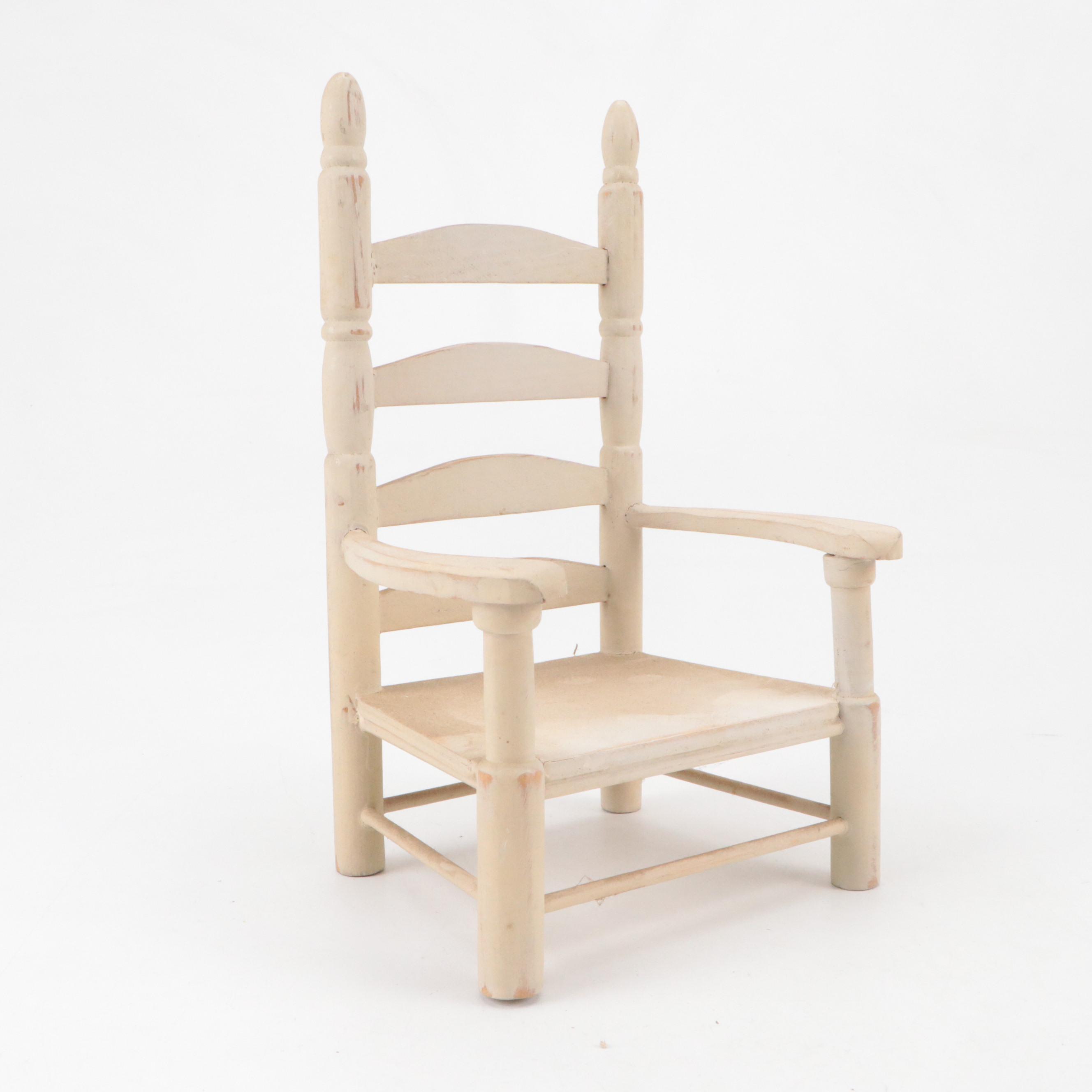 Art Deco Style Porcelain Flapper Boudoir Doll and Chairs, 20th Century