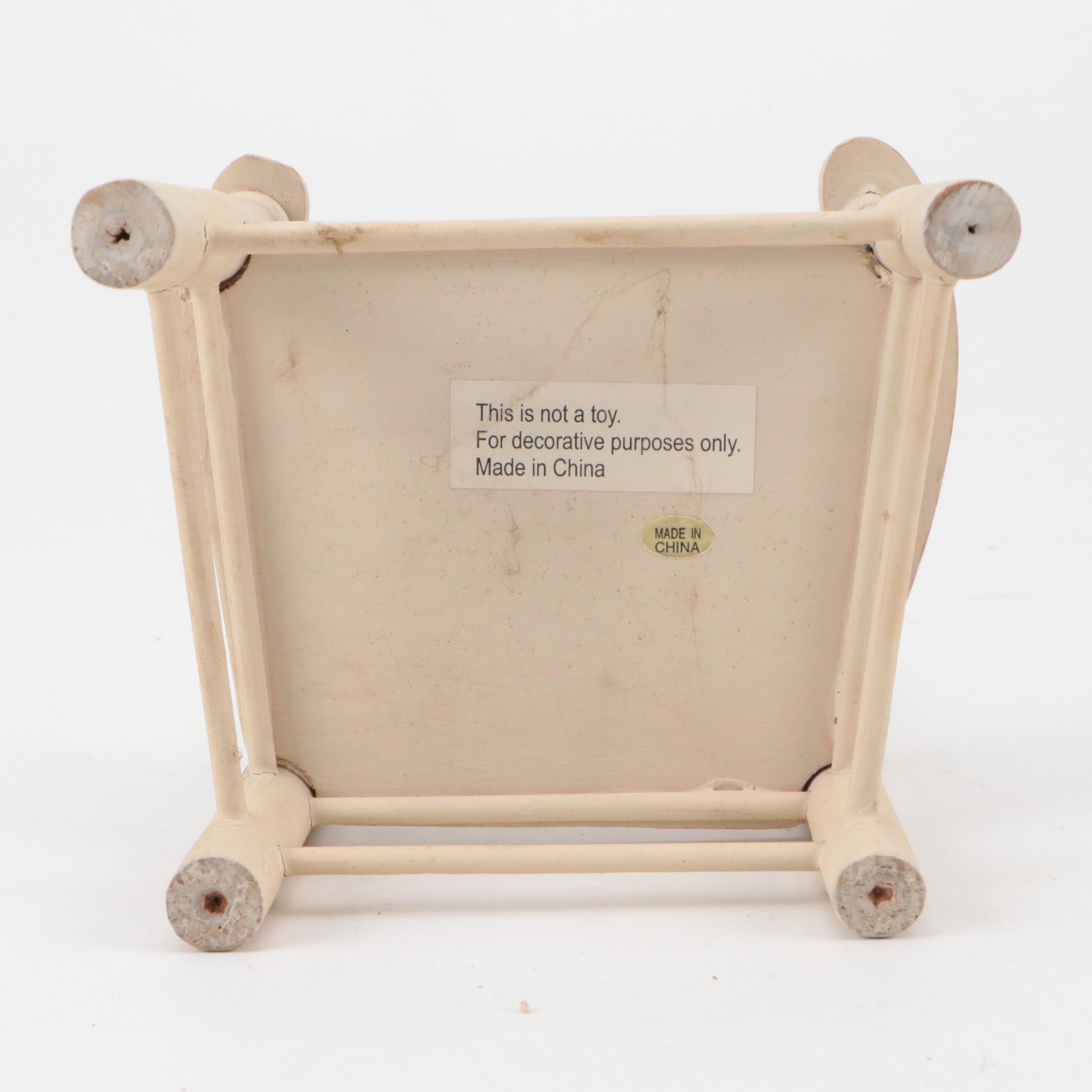 Art Deco Style Porcelain Flapper Boudoir Doll and Chairs, 20th Century