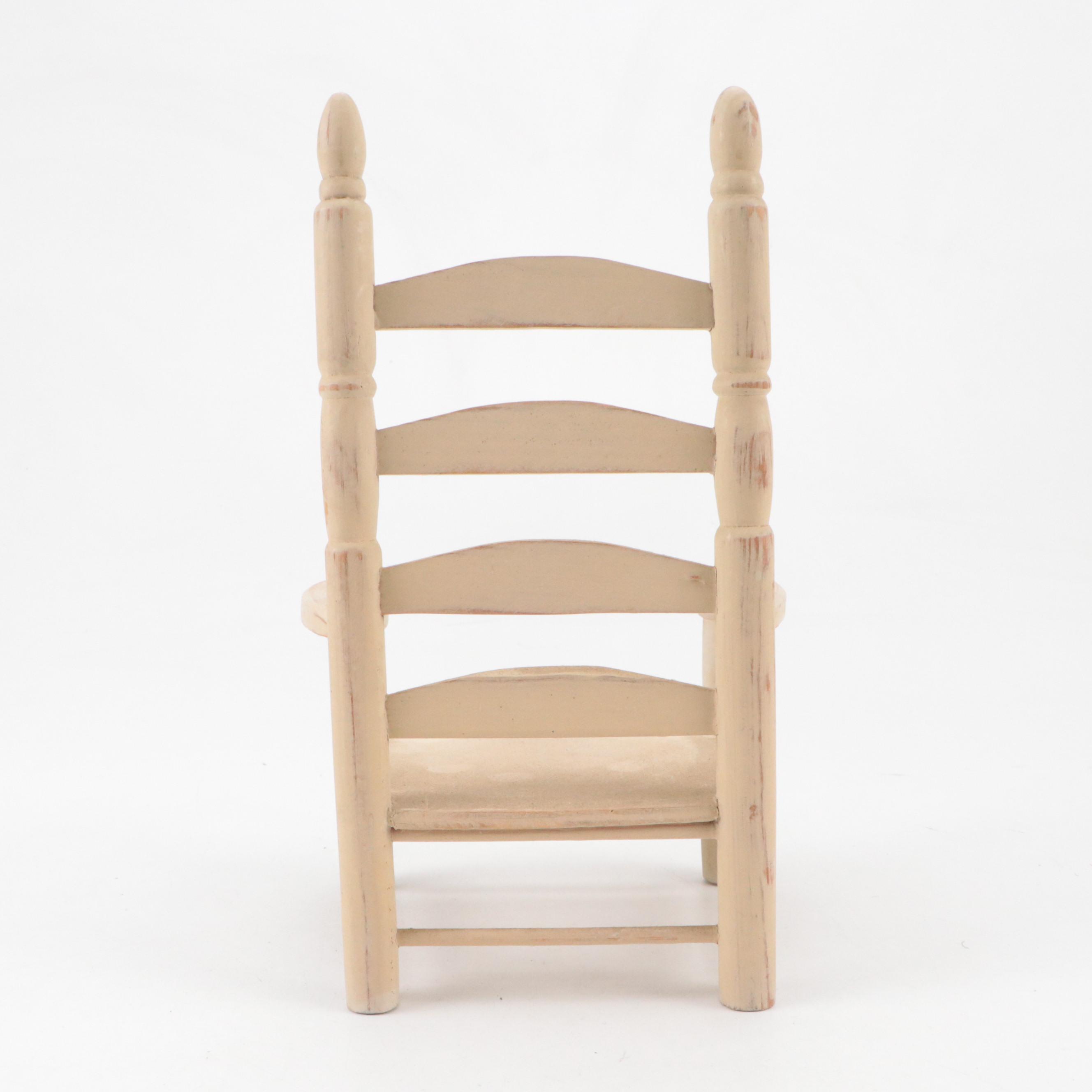 Art Deco Style Porcelain Flapper Boudoir Doll and Chairs, 20th Century