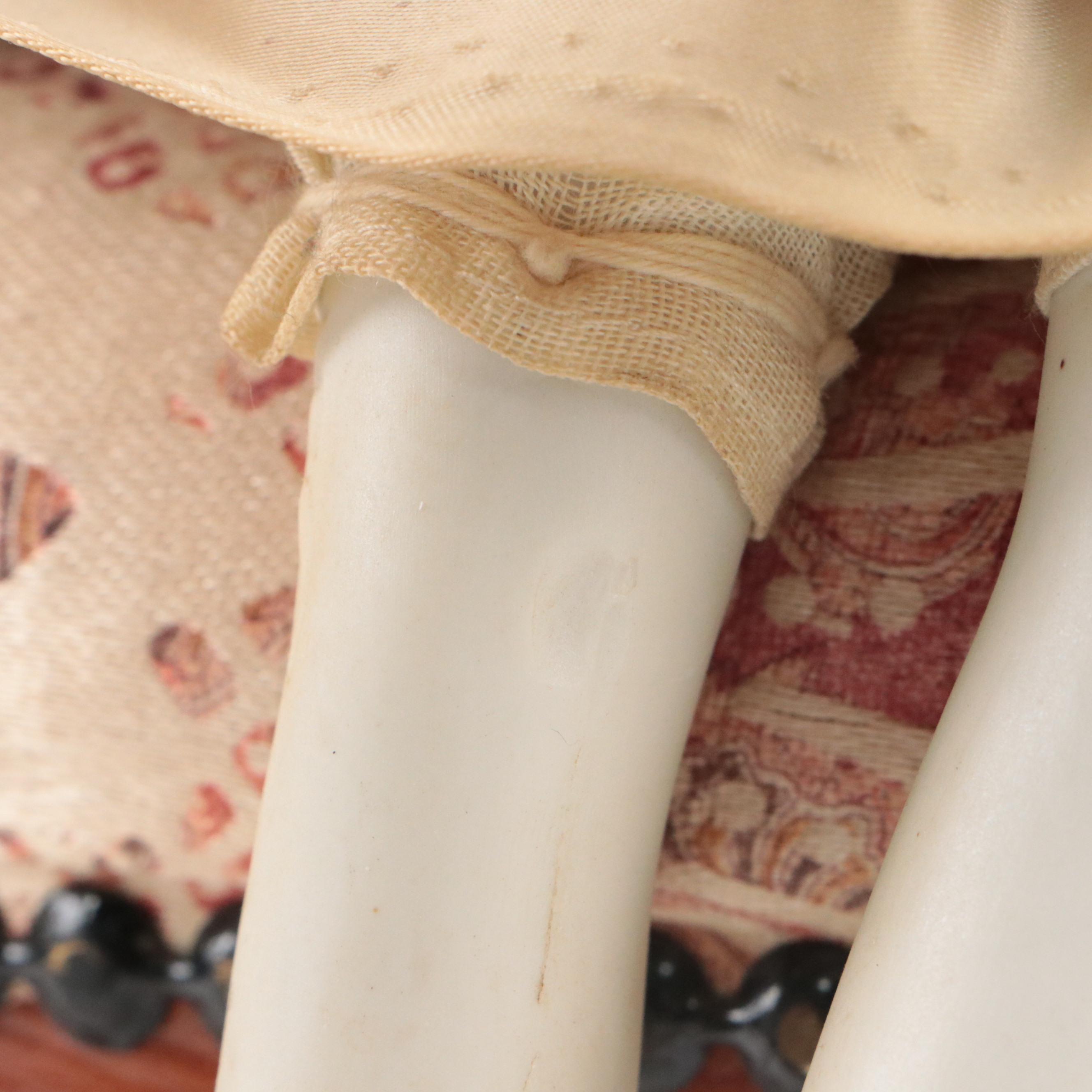 Art Deco Style Porcelain Flapper Boudoir Doll and Chairs, 20th Century