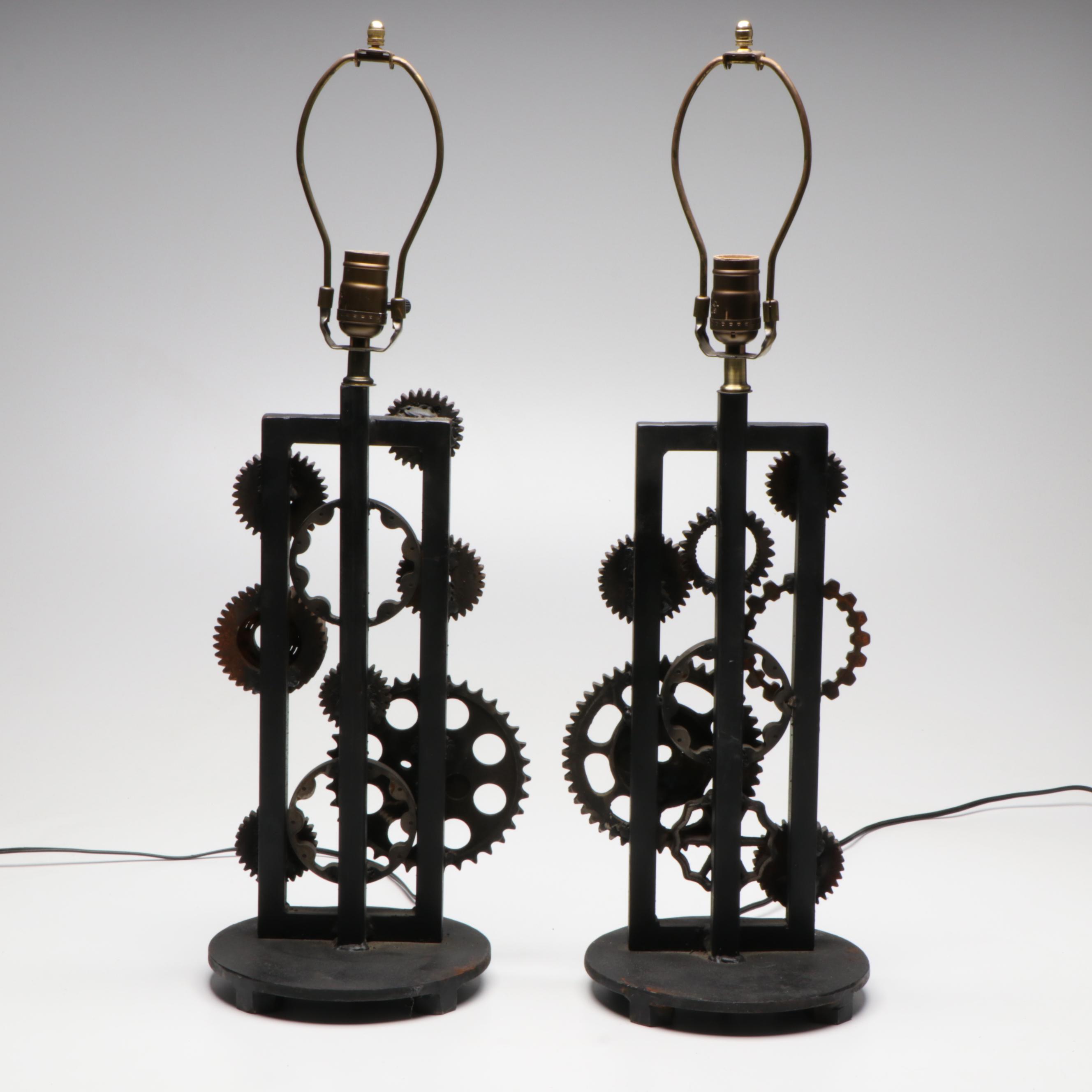 Steampunk Style Cast Iron Table Lamps