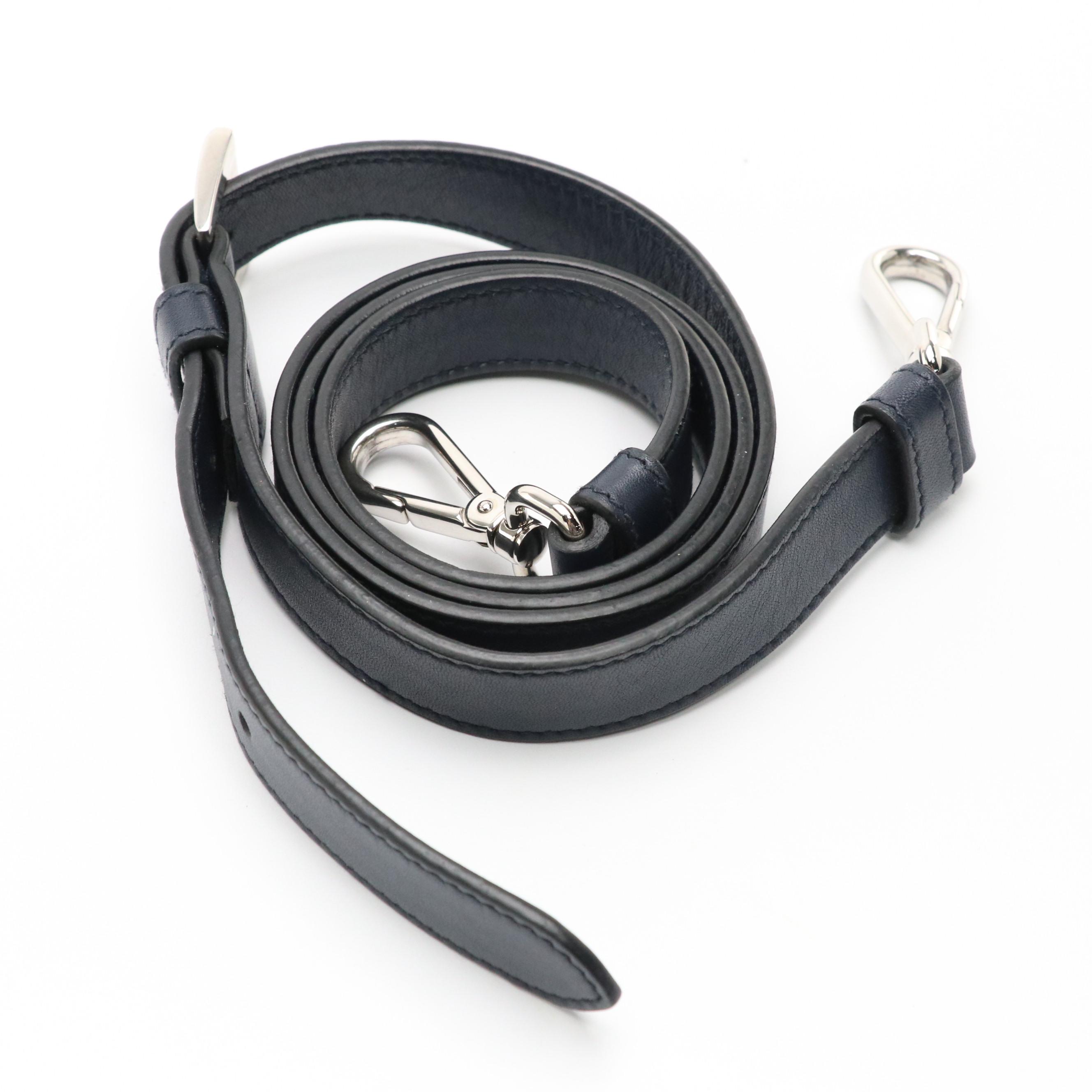 Prada Canapa Logo Two-Way Tote in Grommet Embellished Deep Blue Canvas and Denim