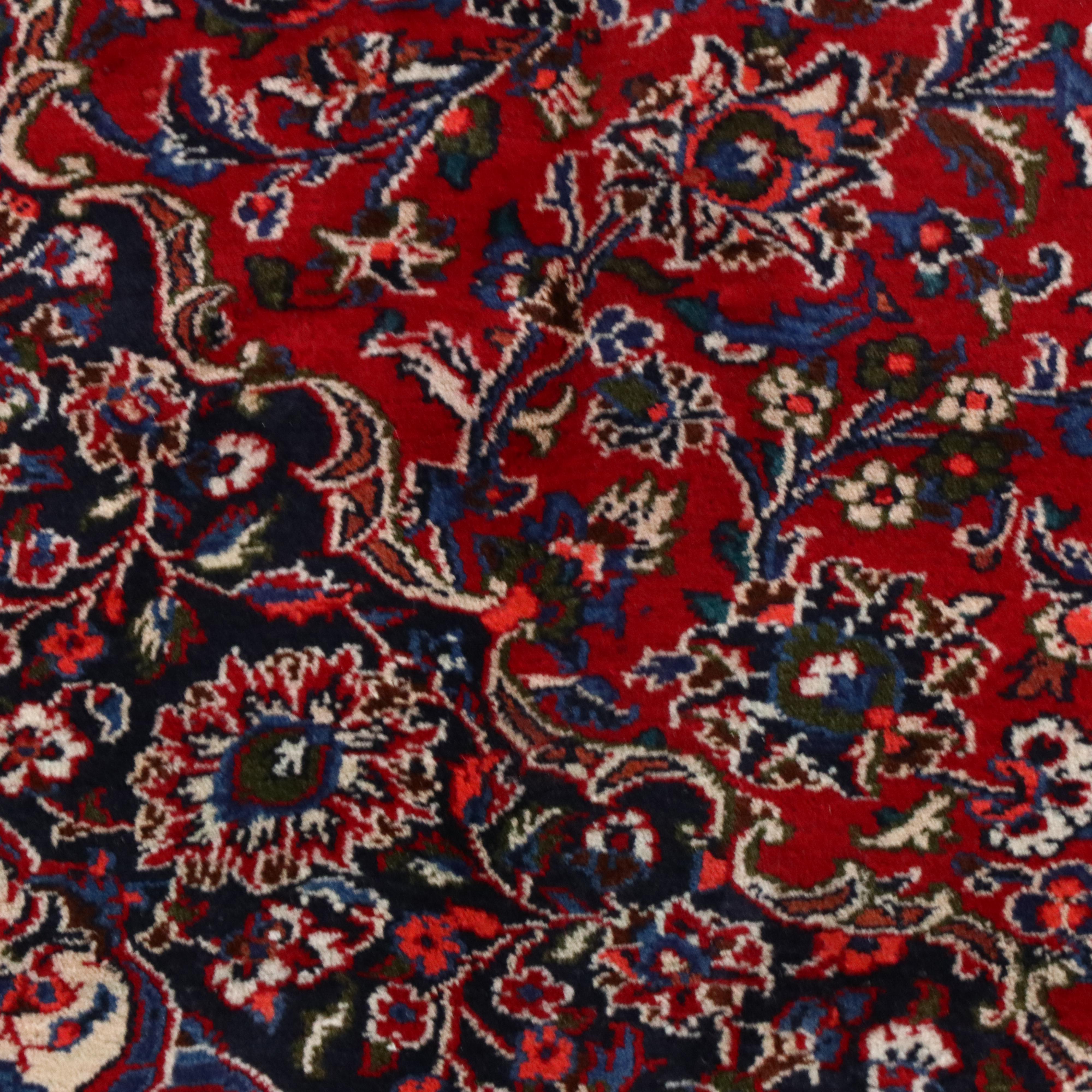 9'6 x 12'2 Hand-Knotted Persian Kashan Room Sized Rug