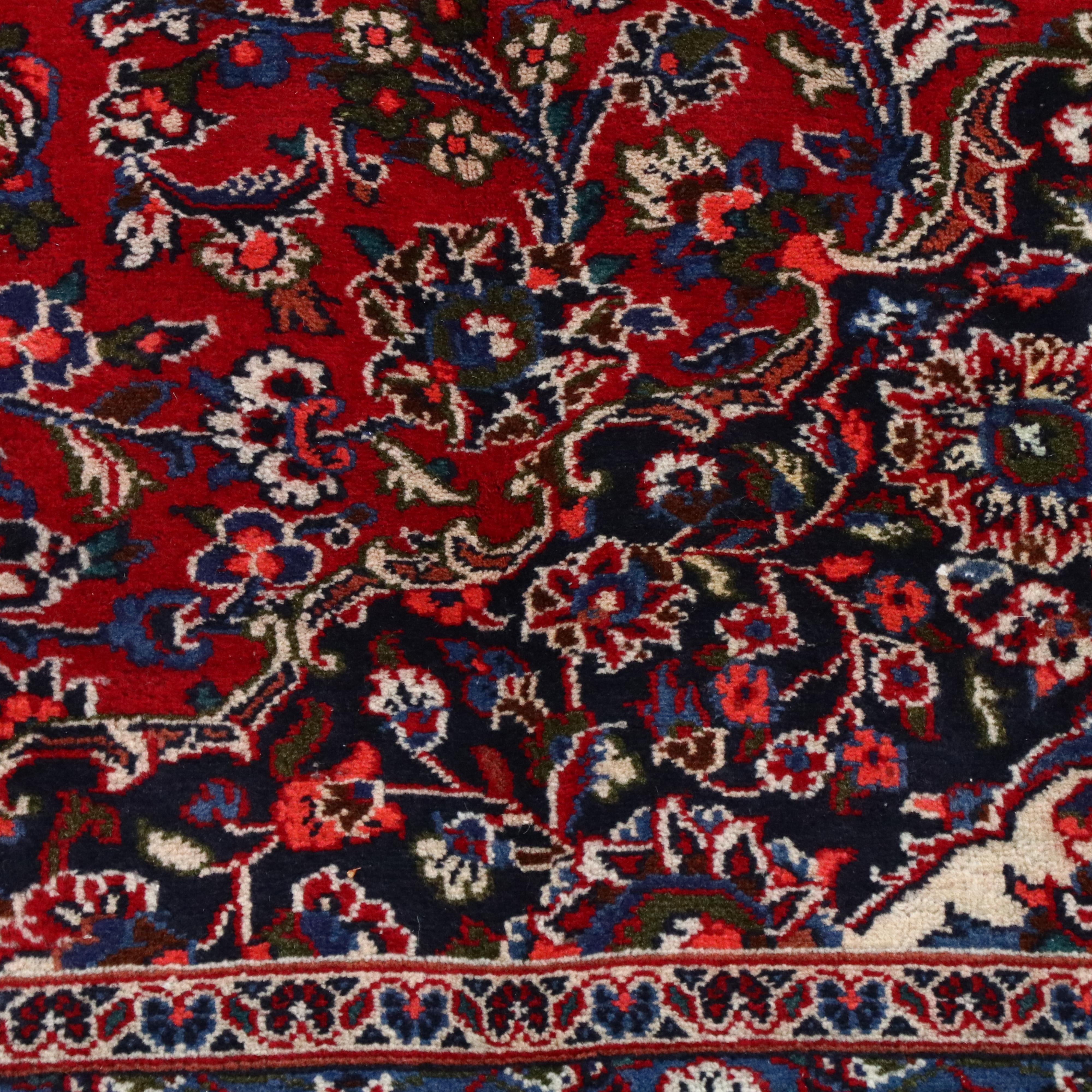 9'6 x 12'2 Hand-Knotted Persian Kashan Room Sized Rug