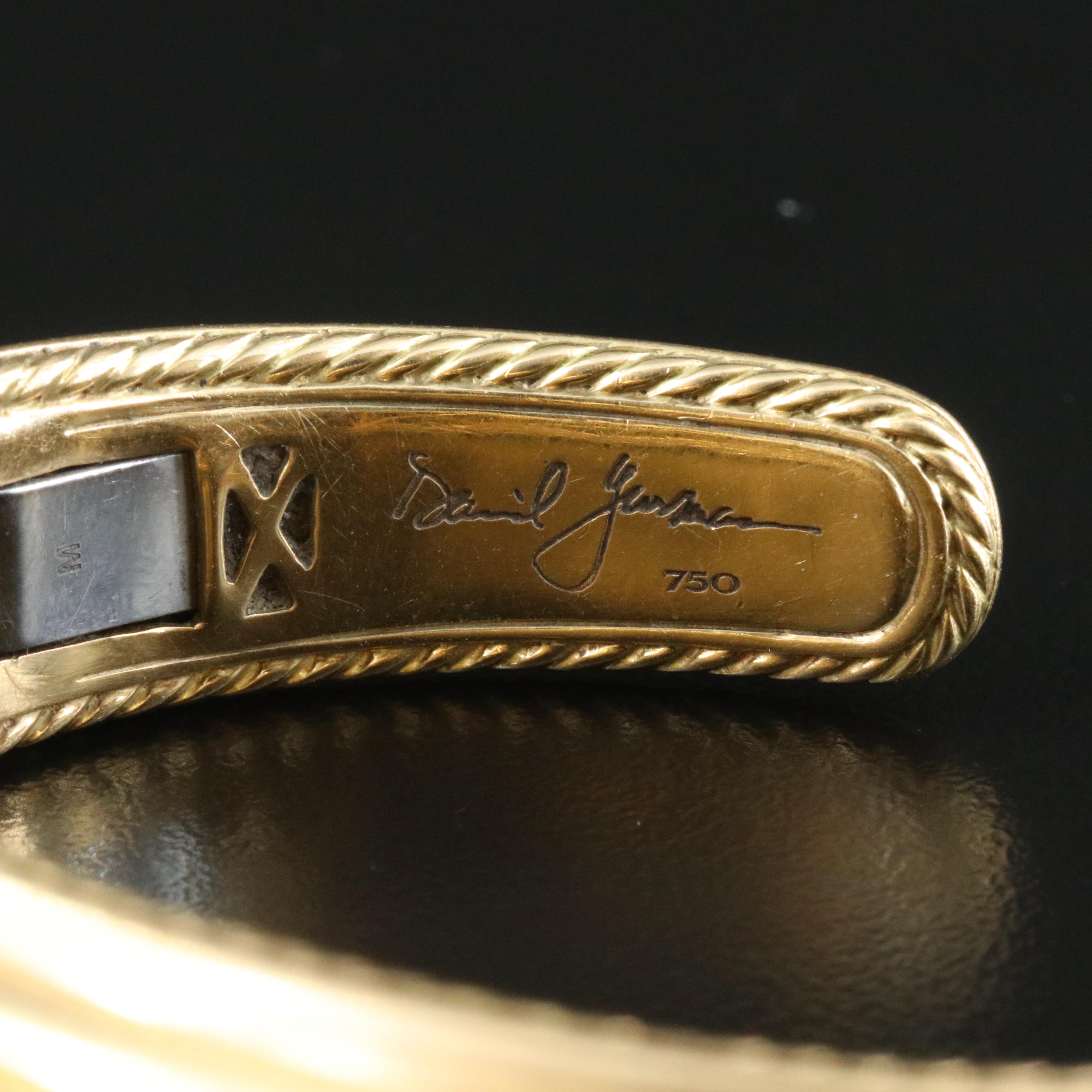 David Yurman 18K Modern Renaissance Pyramid Hinged Cuff Bracelet