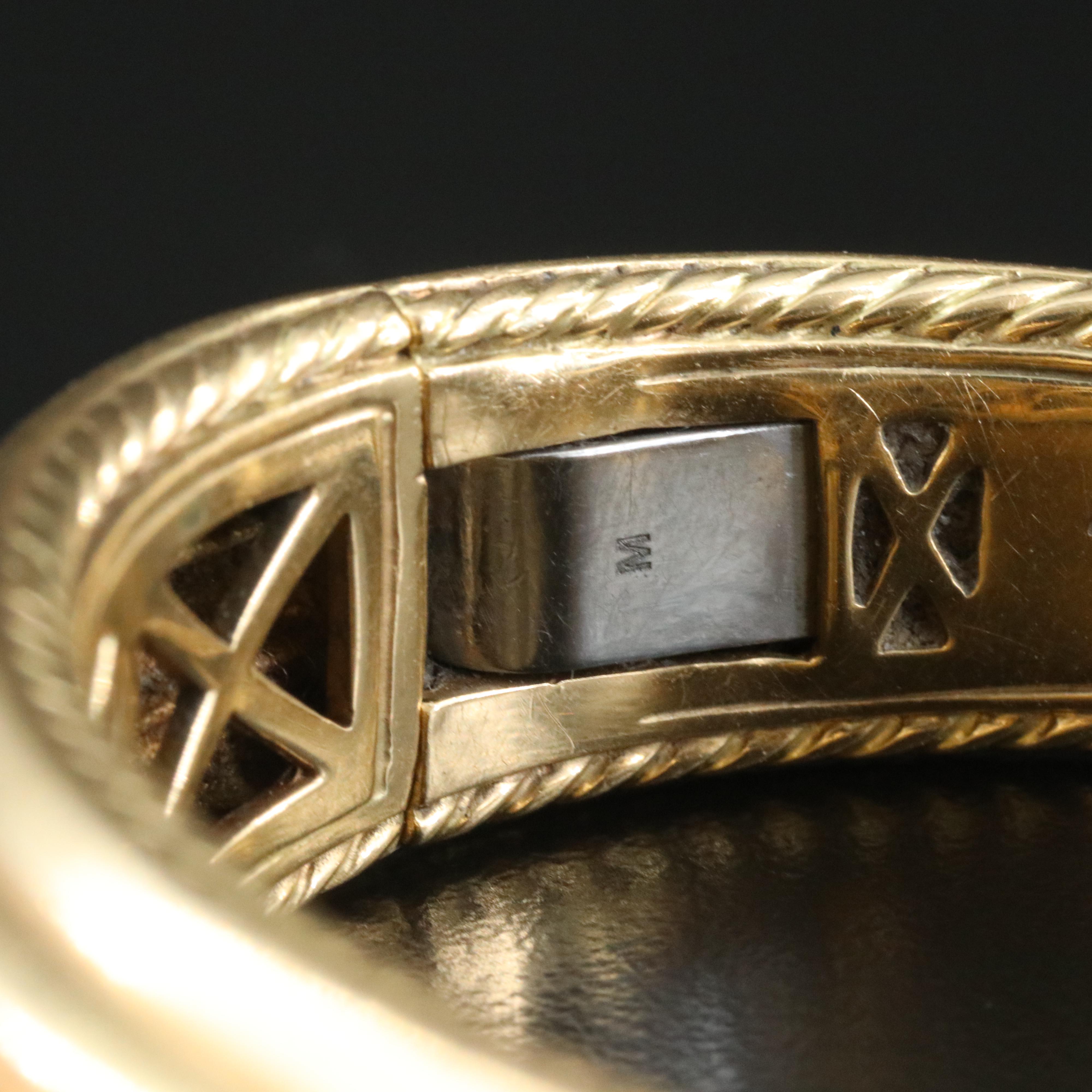 David Yurman 18K Modern Renaissance Pyramid Hinged Cuff Bracelet