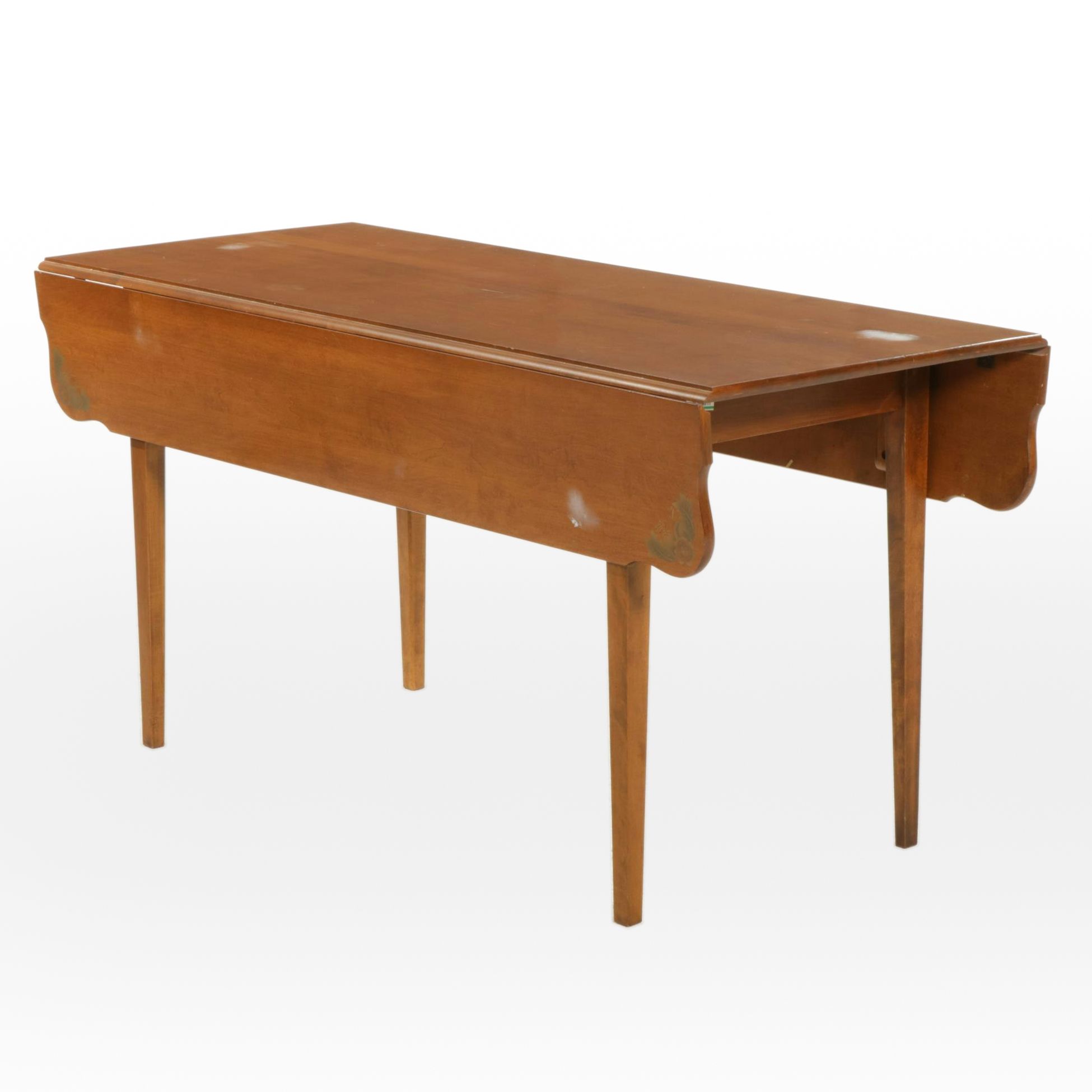 L. Hitchcock Federal Style Maple and Gilt-Stenciled Drop-Leaf Dining Table