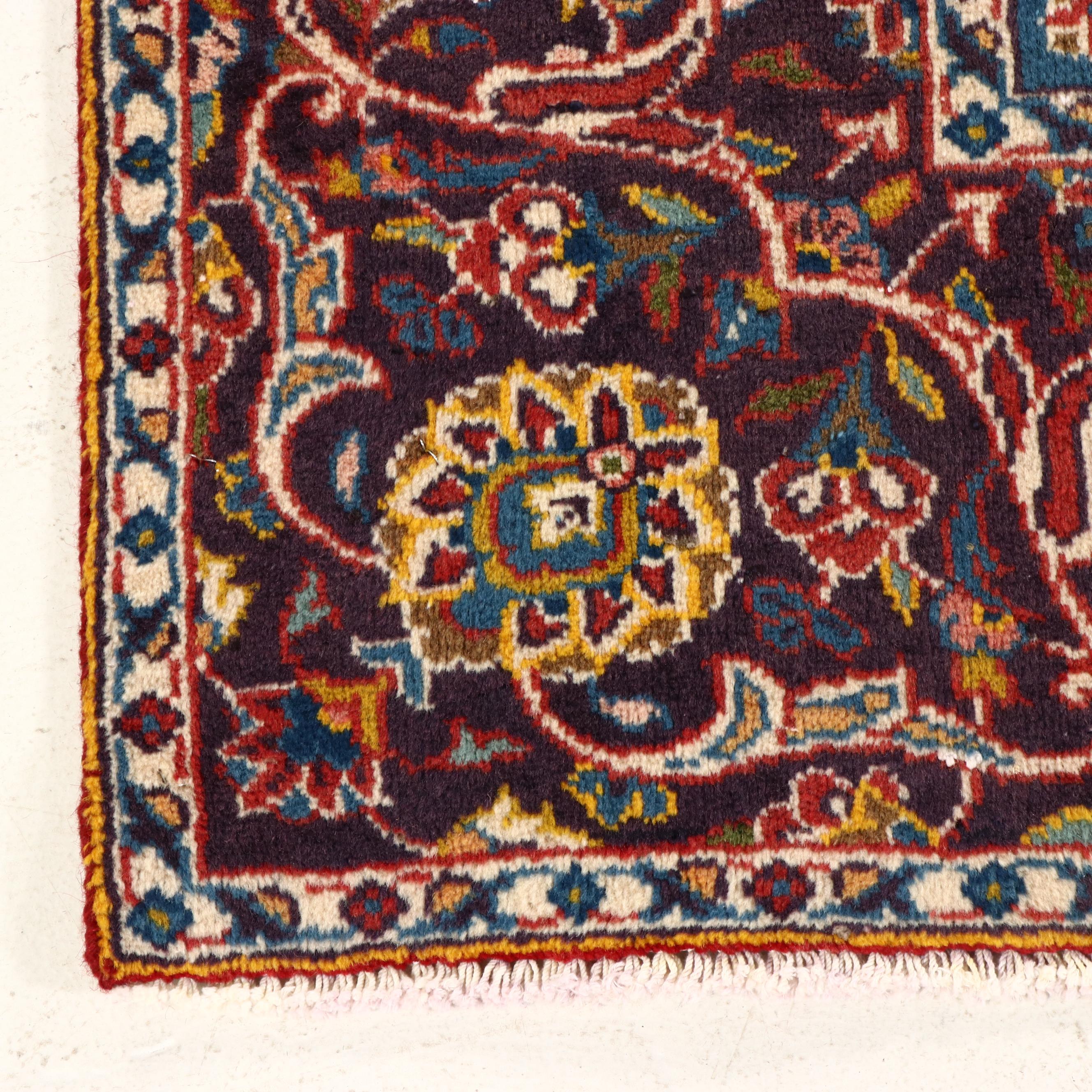 7'3 x 10'11 Hand-Knotted Persian Kashan Area Rug