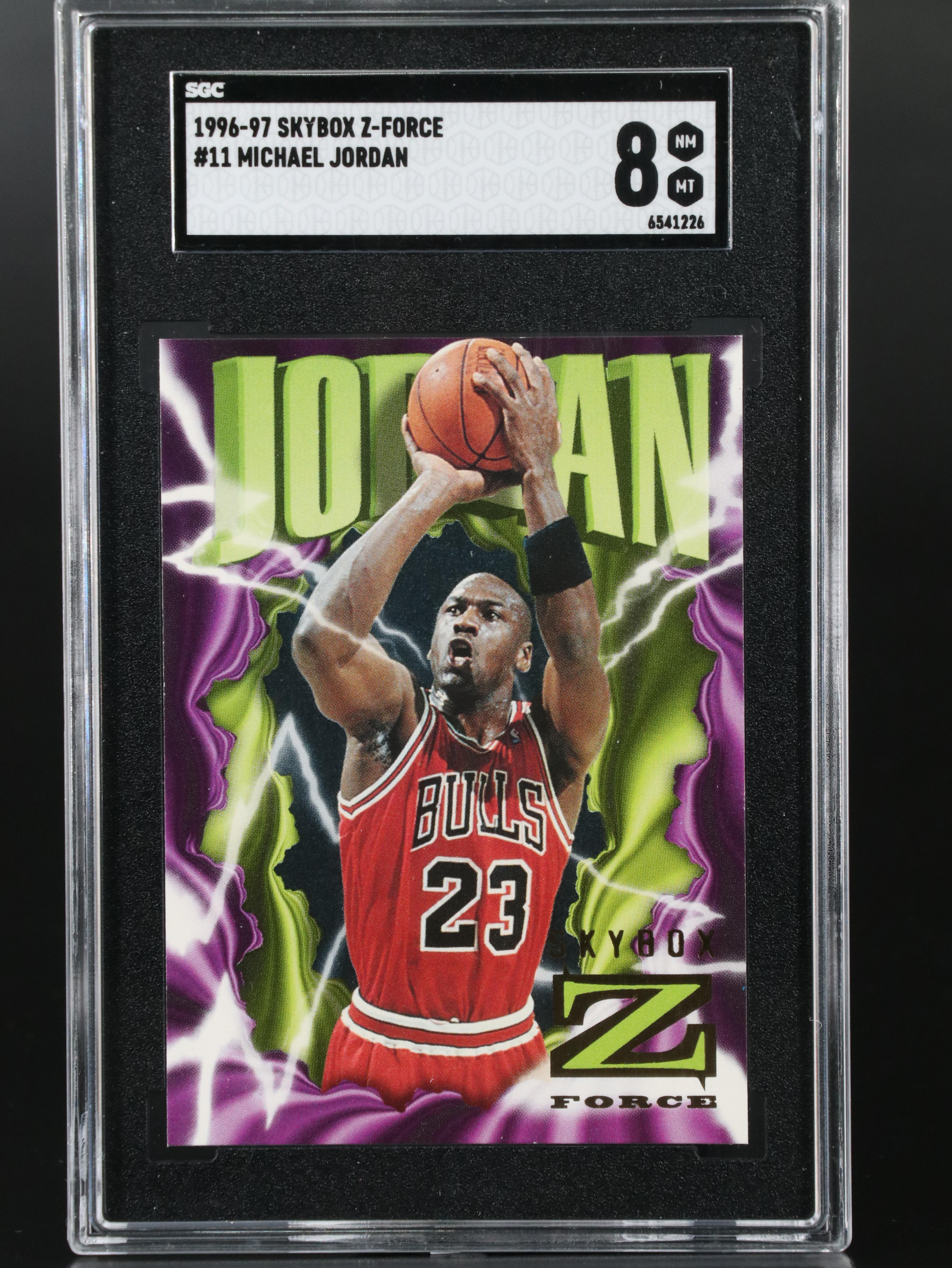 1996-97 Skybox Z-Force Michael Jordan Chicago Bulls Basketball Card Graded SGC 8