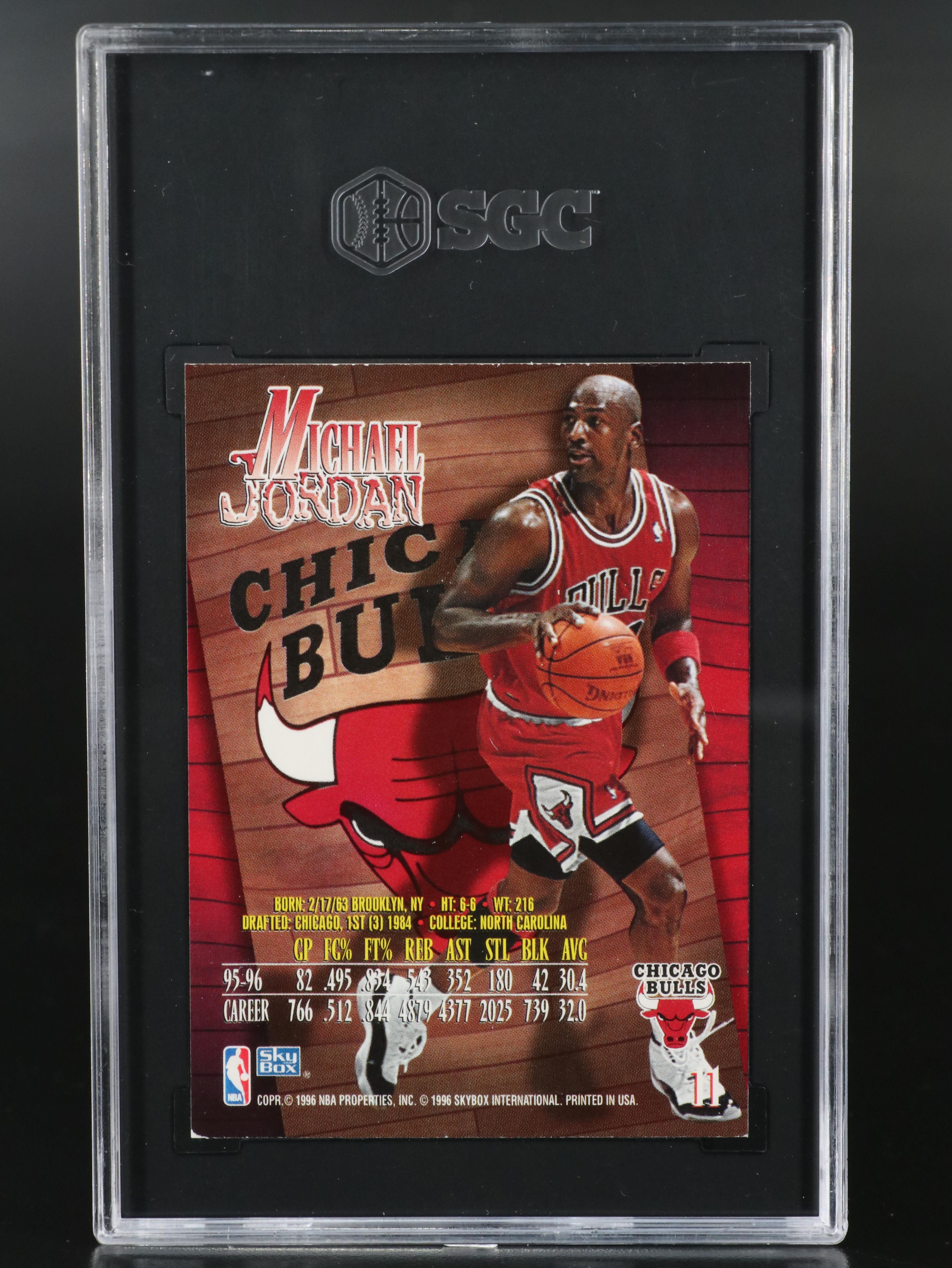 1996-97 Skybox Z-Force Michael Jordan Chicago Bulls Basketball Card Graded SGC 8