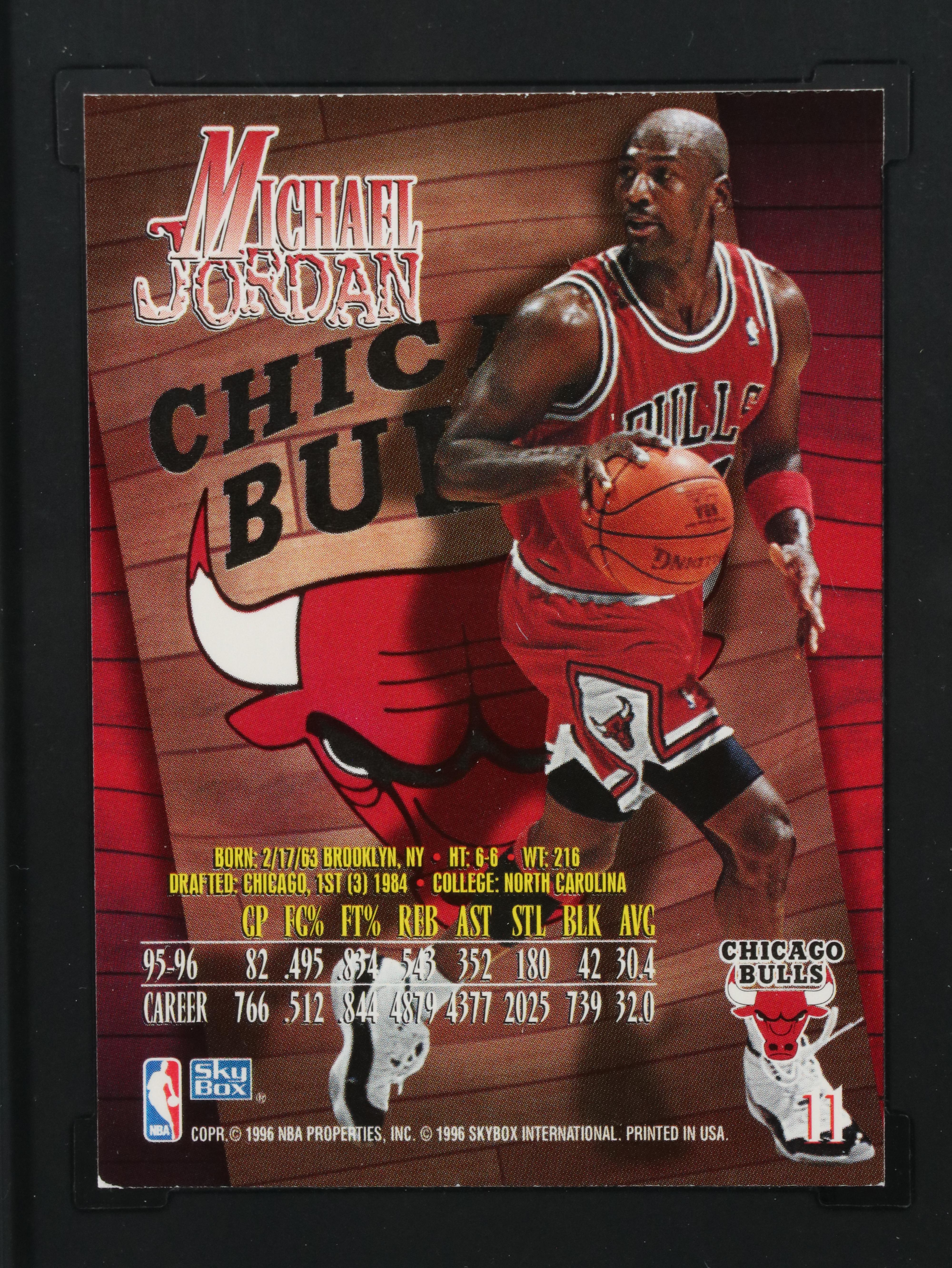 1996-97 Skybox Z-Force Michael Jordan Chicago Bulls Basketball Card Graded SGC 8