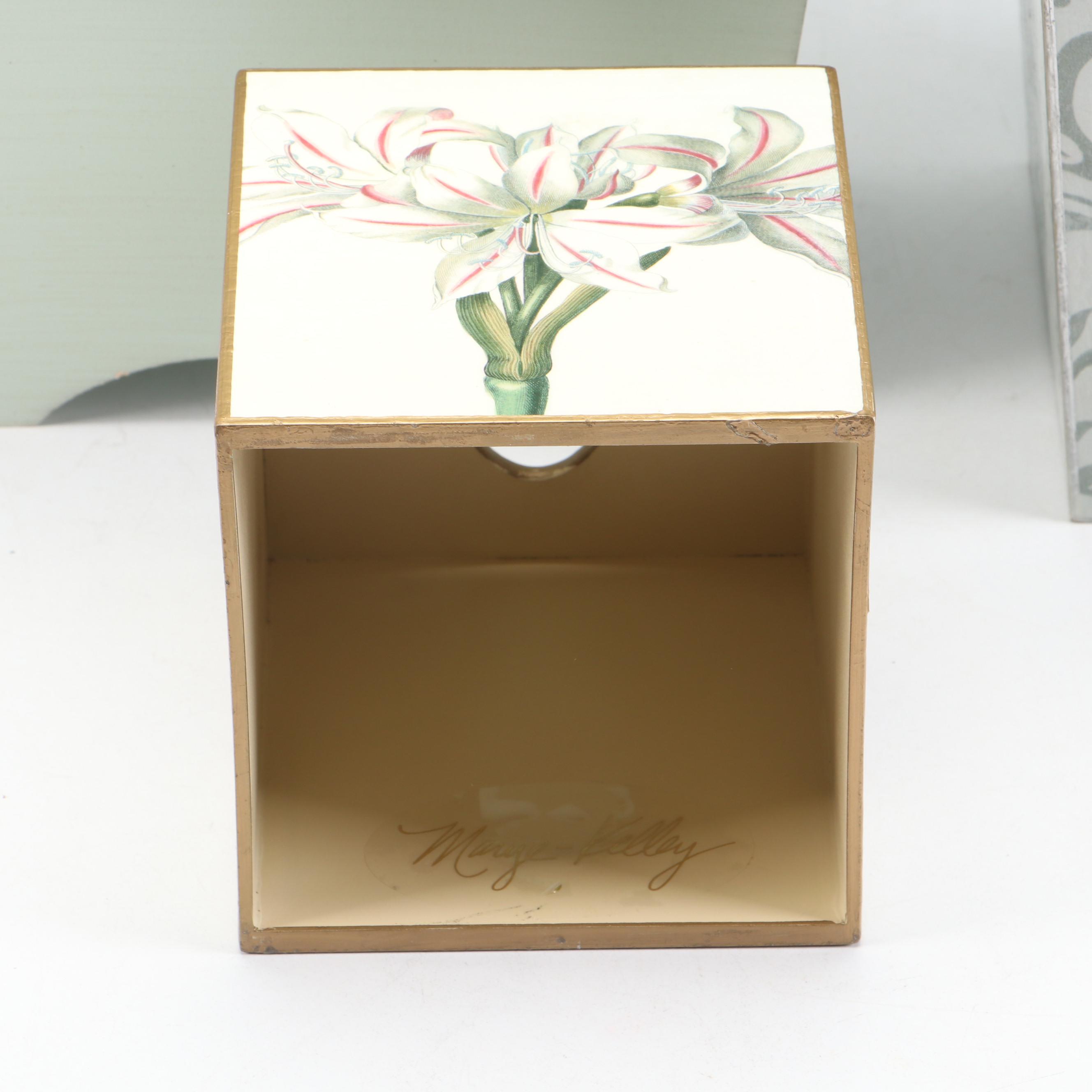 Maye-Kelley Wood Trash Cans and Tissue Box Cover with More
