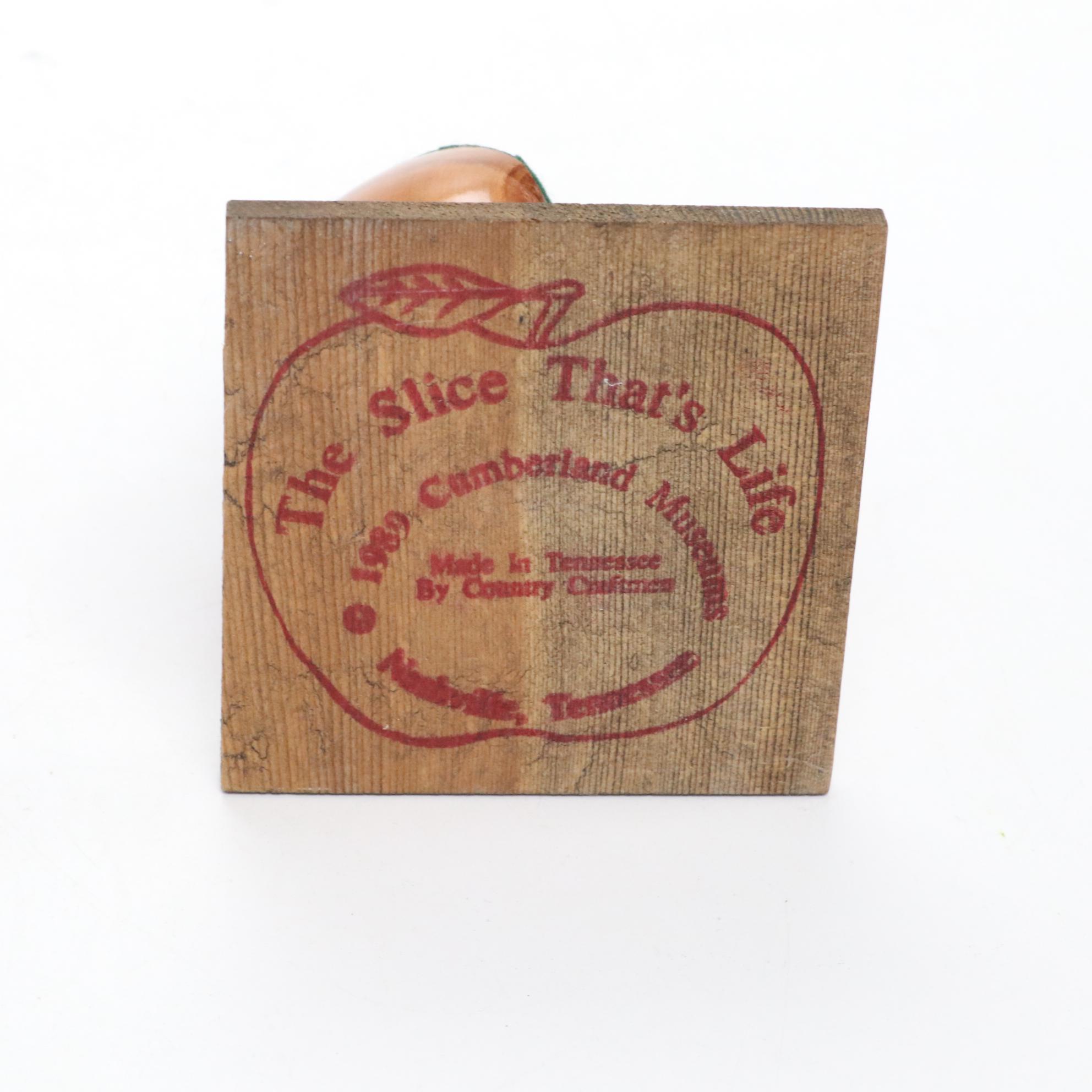 Banded Agate Cube Bookends, Apple Measuring Tool, and Wooden Figurines