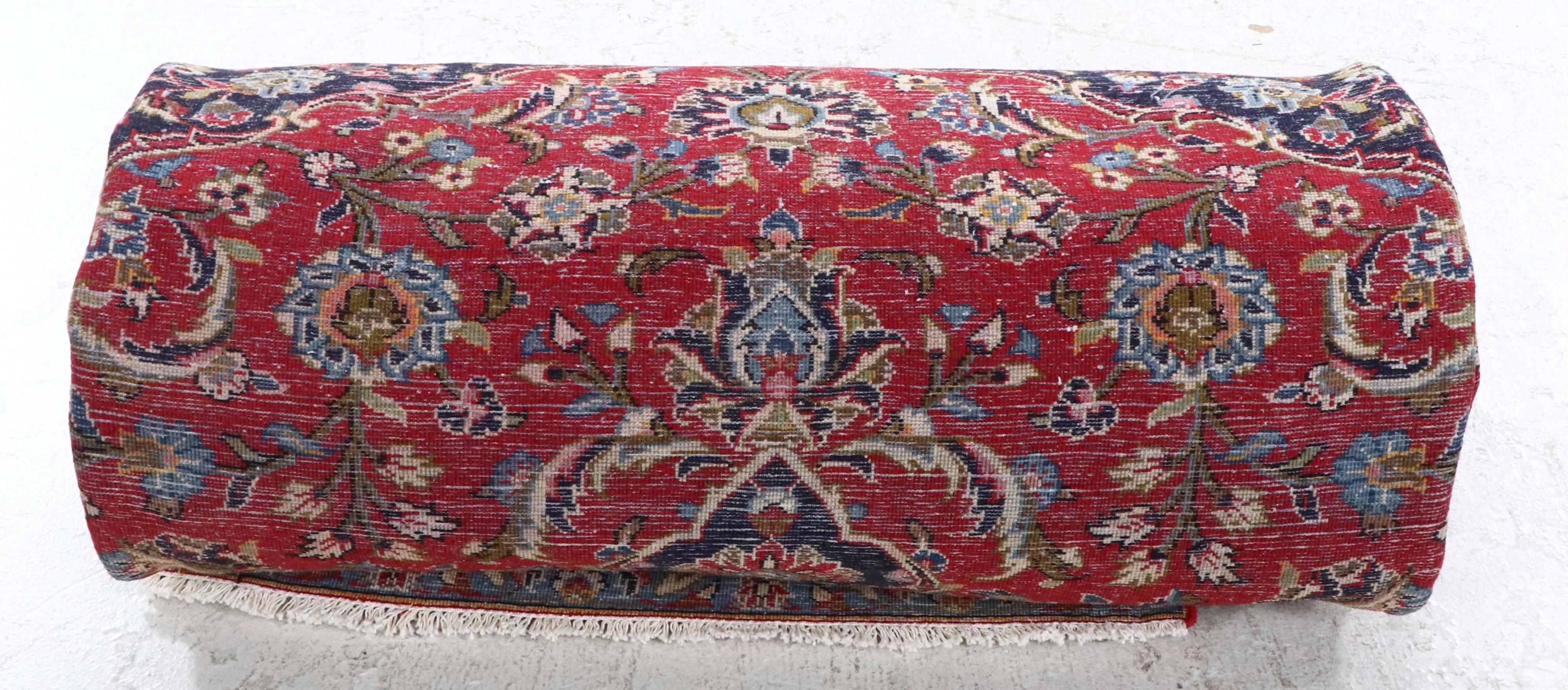 9'6 x 12'10 Hand-Knotted Persian Kashan Room Size Rug