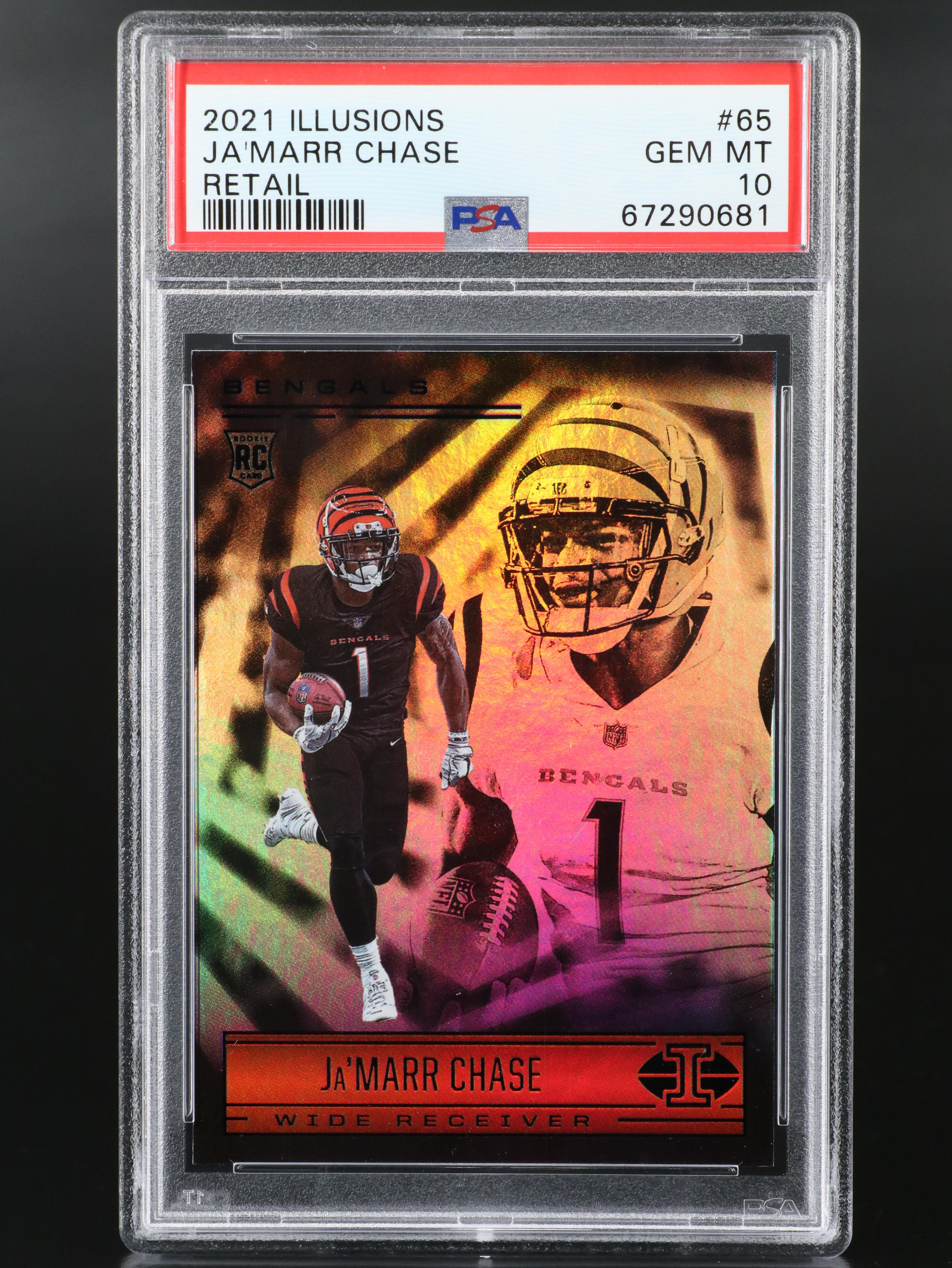 2021 Illusions Ja’Marr Chase Cincinnati Bengals Rookie Football Card PSA 10