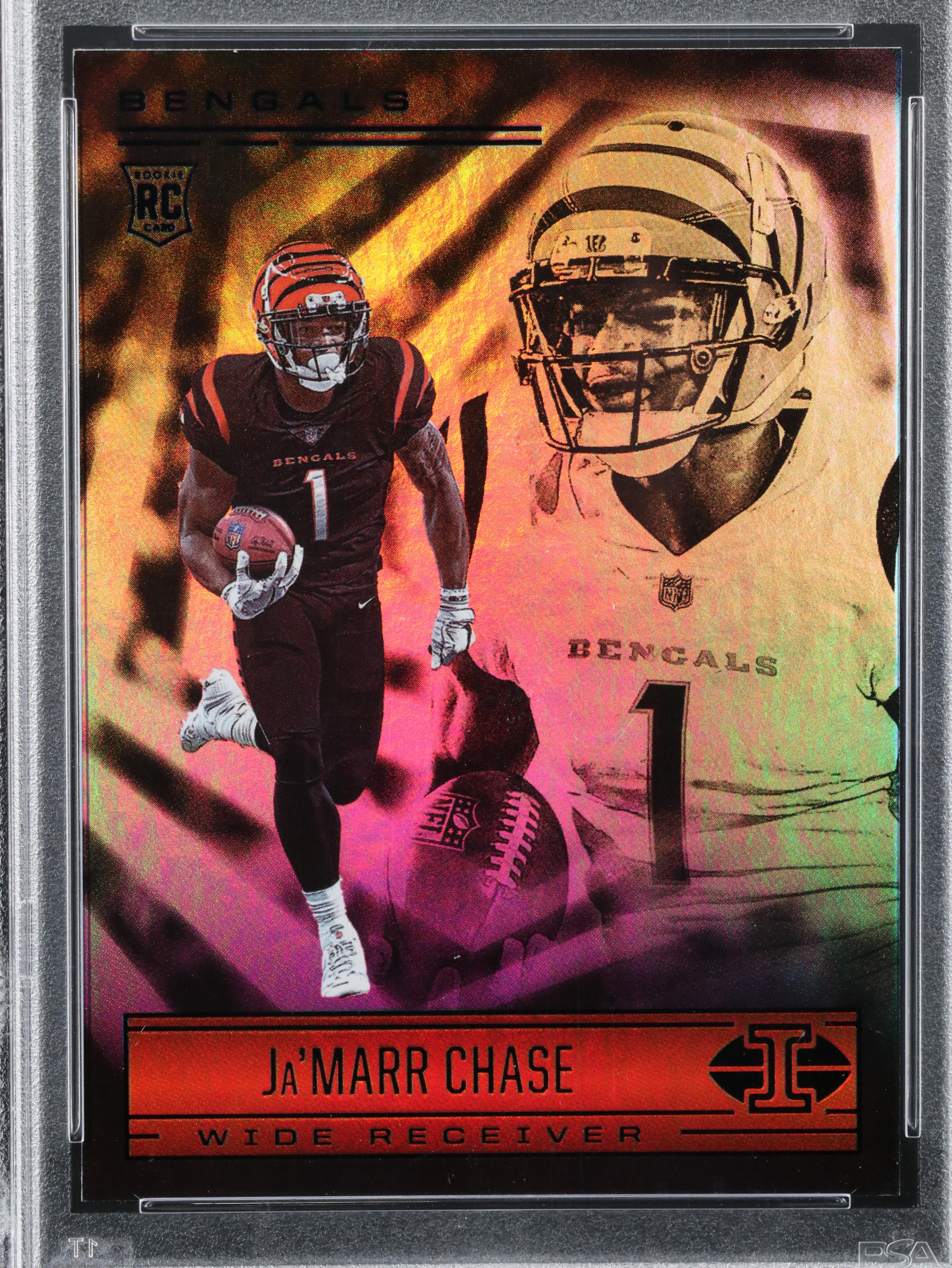 2021 Illusions Ja’Marr Chase Cincinnati Bengals Rookie Football Card PSA 10