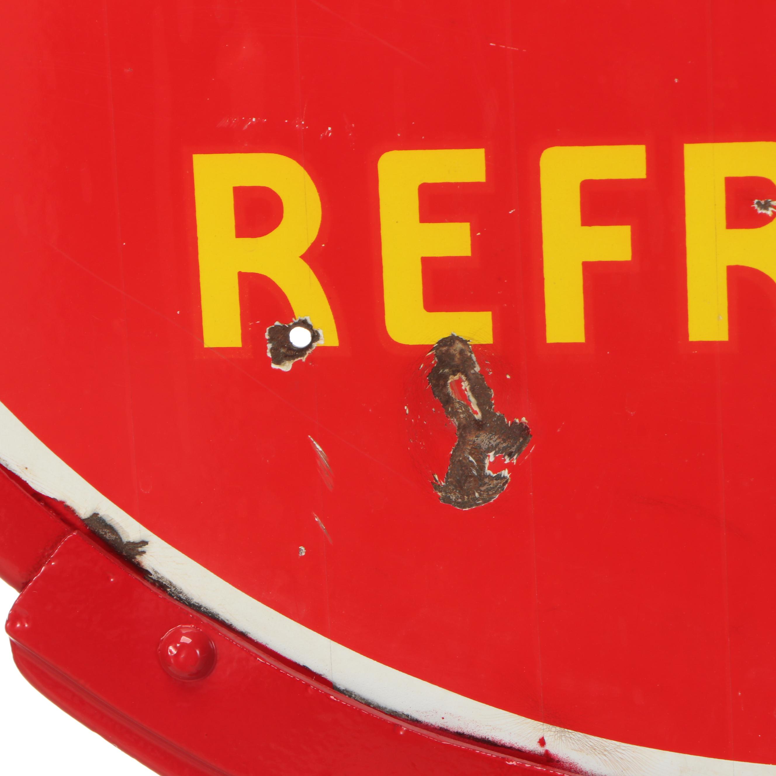 Coca-Cola Enameled Porcelain and Cast Iron Advertising Lollipop Sign, 1939