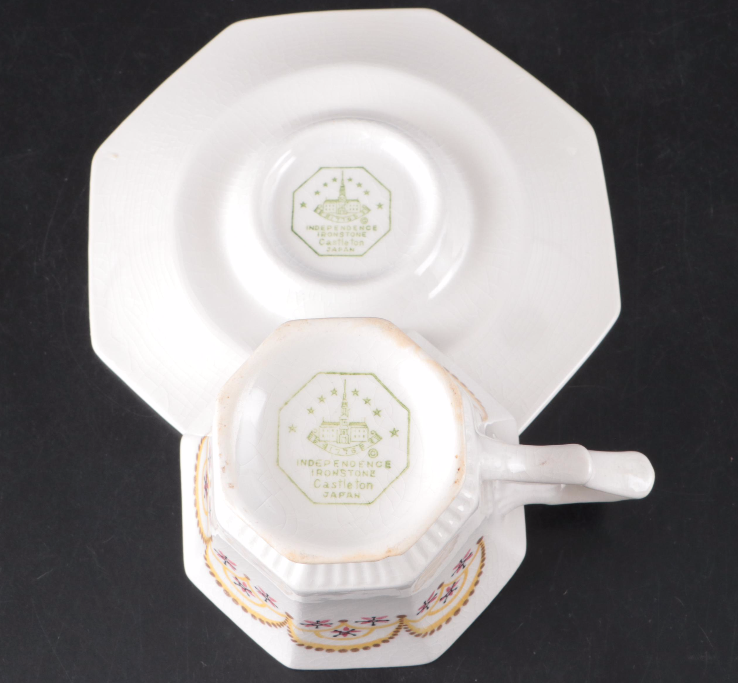 Castleton China Independence Ironstone "Hickory" Dinnerware, Mid to Late 20th C.