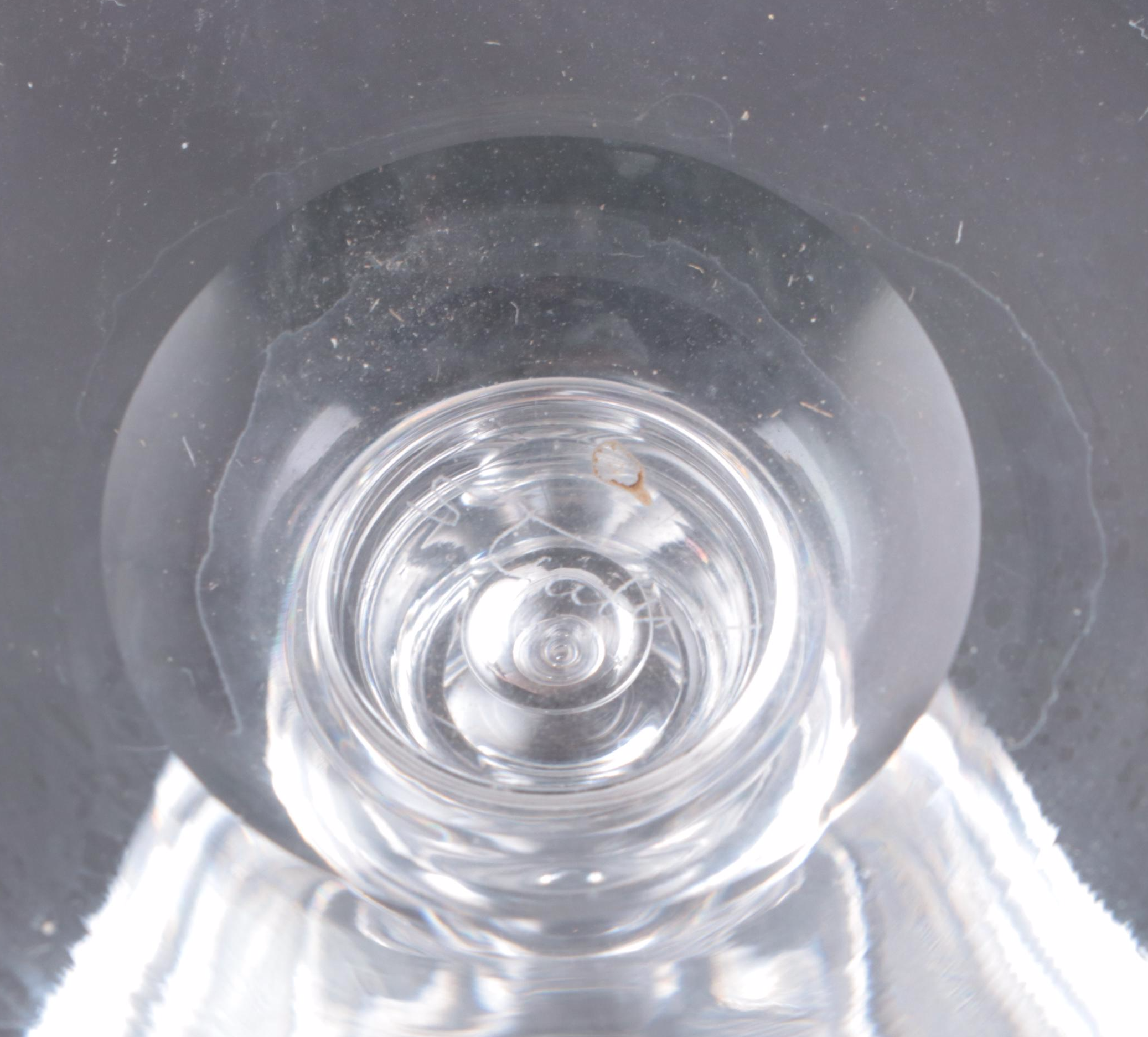 Steuben Art Glass Trumpet Shape Champagne Coupes and Red Wine Glasses