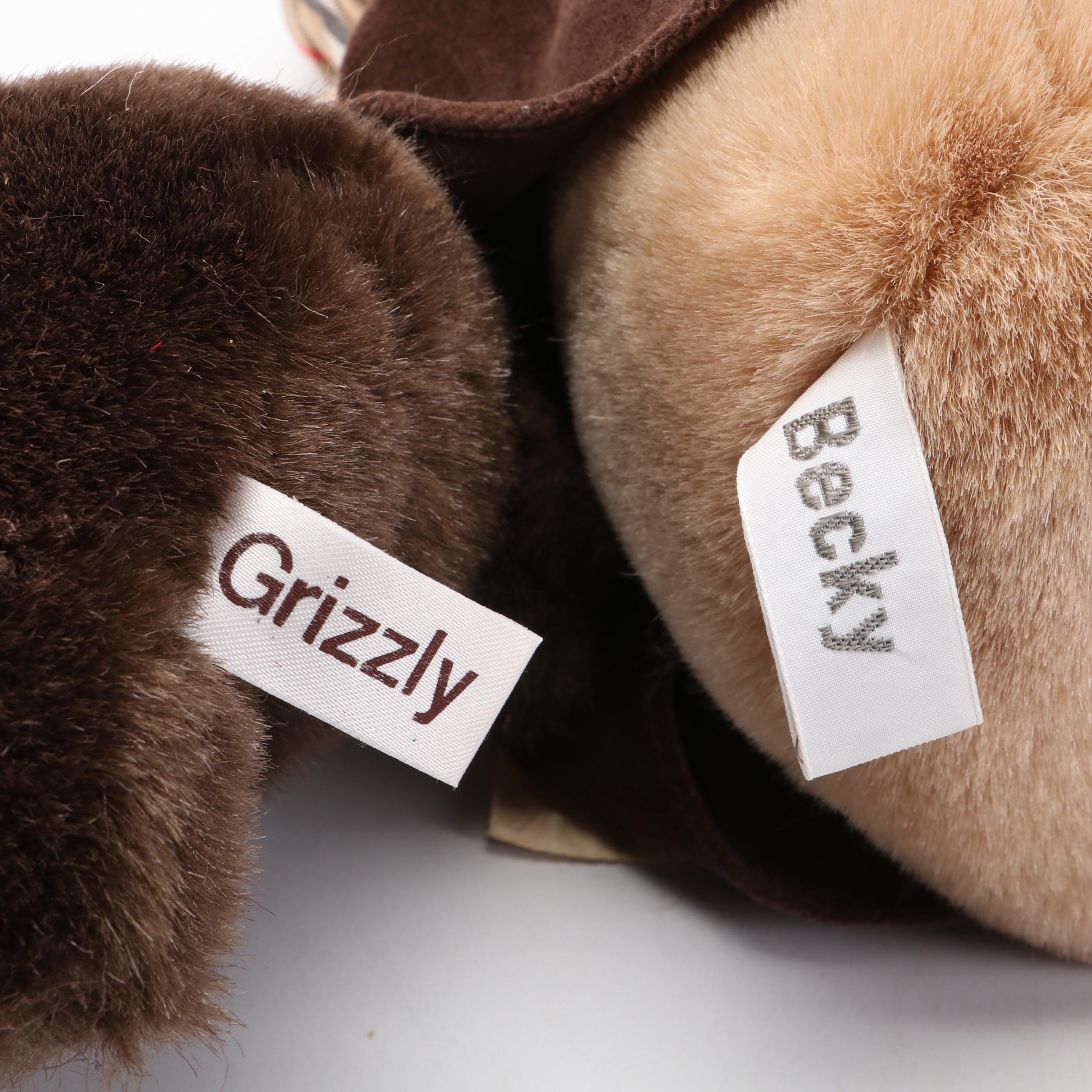 Russ Berrie & Co. "Grizzly" and "Becky" Stuffed Bears with More Toys