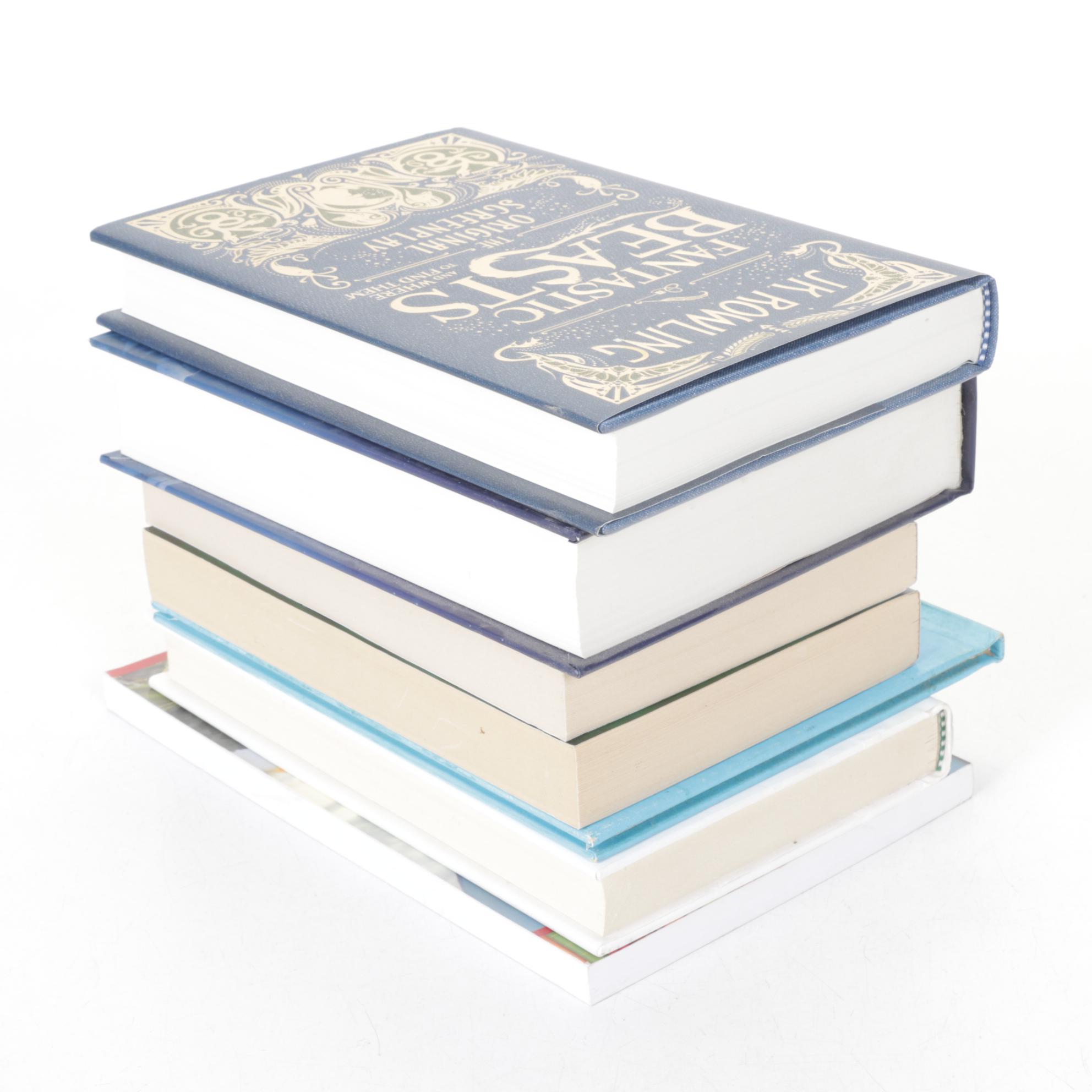 First Edition "Fantastic Beasts..." by J.K. Rowling & Dragon Themed Books