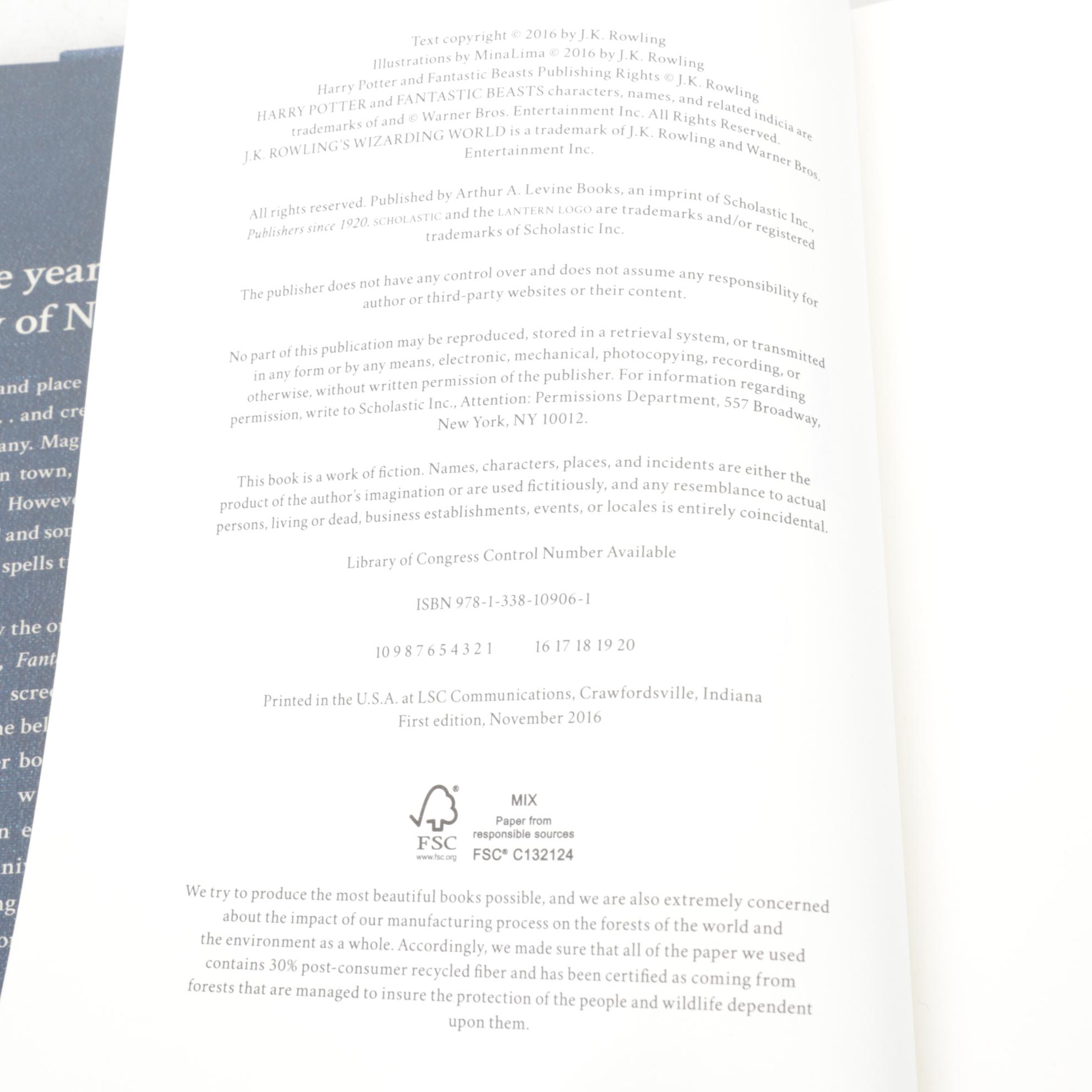 First Edition "Fantastic Beasts..." by J.K. Rowling & Dragon Themed Books