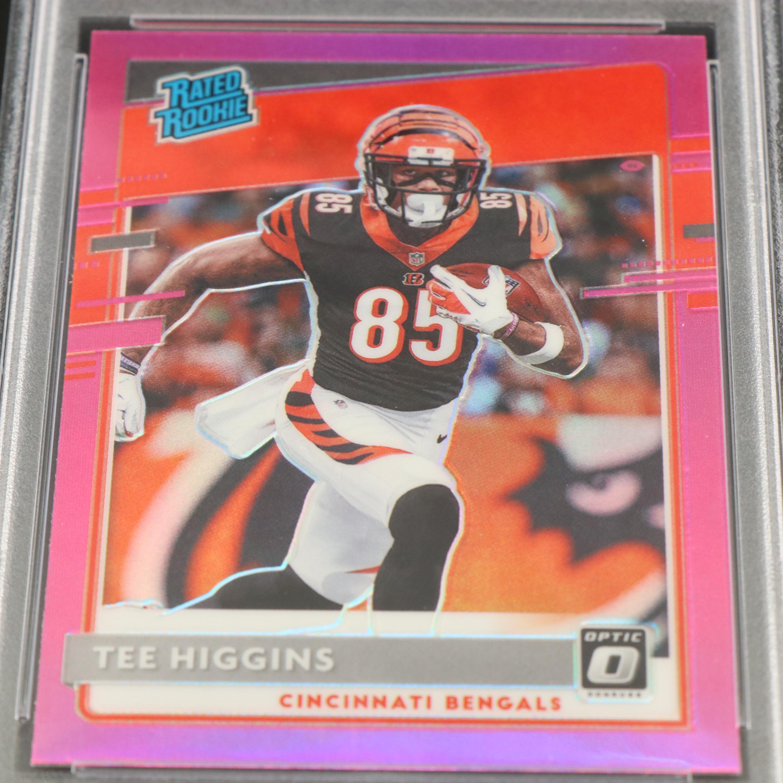 2020 Donruss Optic Tee Higgins Pink Rated Rookie Football Card Graded PSA 10