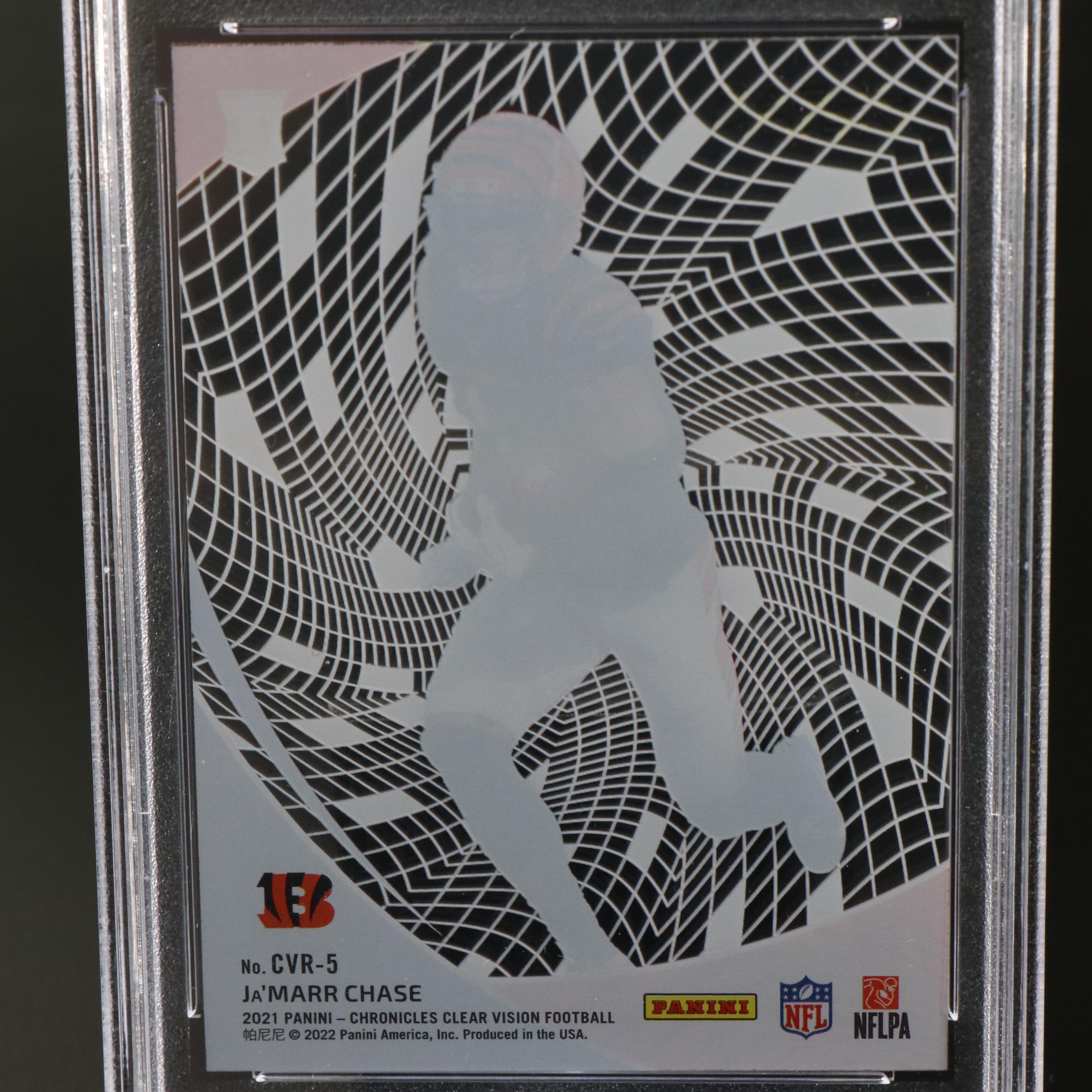 2021 Chronicles Ja’Marr Chase Clear Vision Rookies Football Card Graded PSA 10