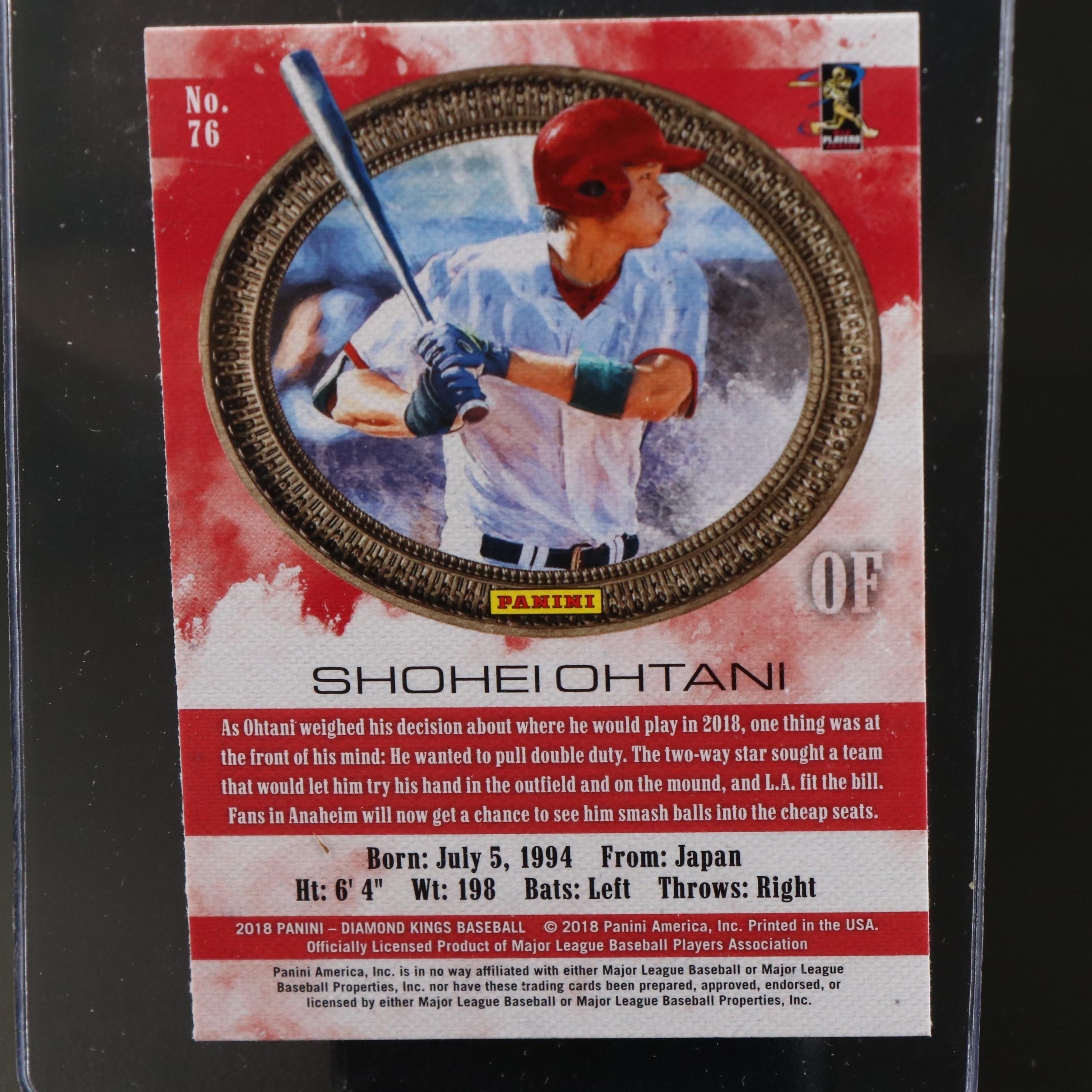 2018 Diamond Kings Shohei Ohtani Los Angeles Angels Rookie Baseball Card