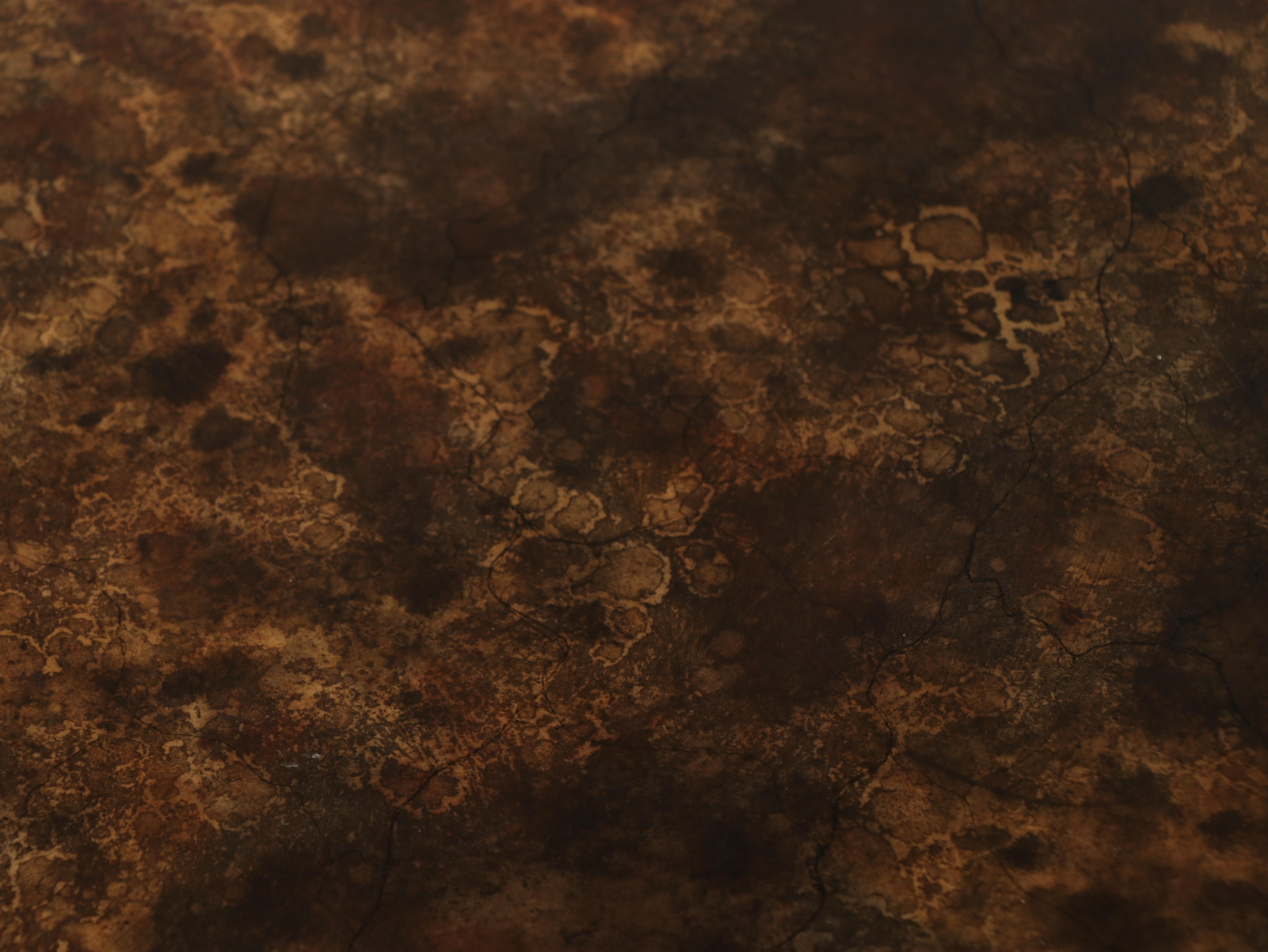 Maitland-Smith Louis XVI Style Giltwood & Faux-Marble Demilune Console Table