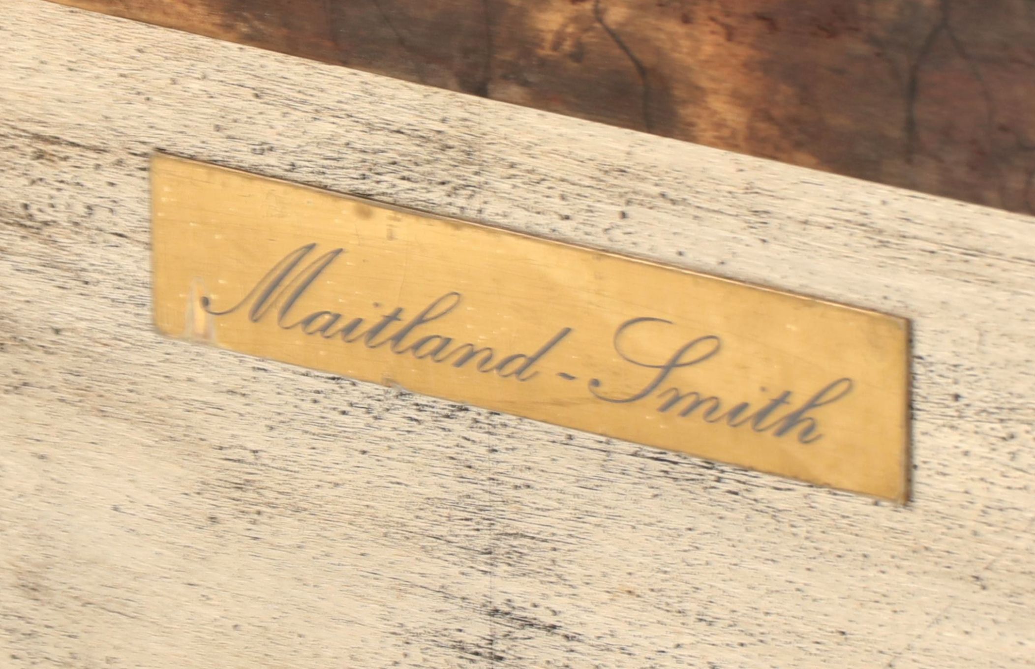 Maitland-Smith Louis XVI Style Giltwood & Faux-Marble Demilune Console Table