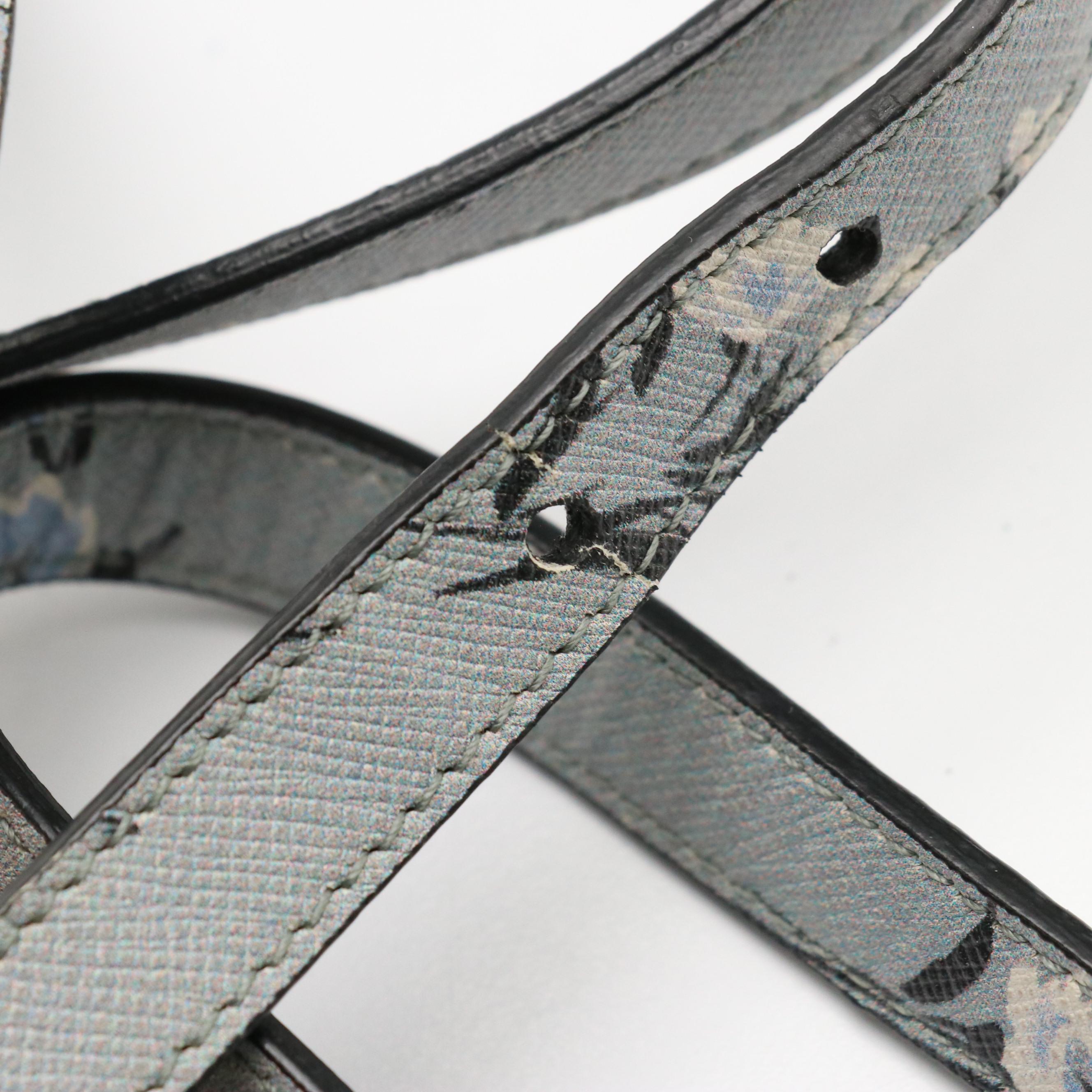 Prada Acciaio Floral Print Saffiano Leather Twin Pocket Two-Way Tote