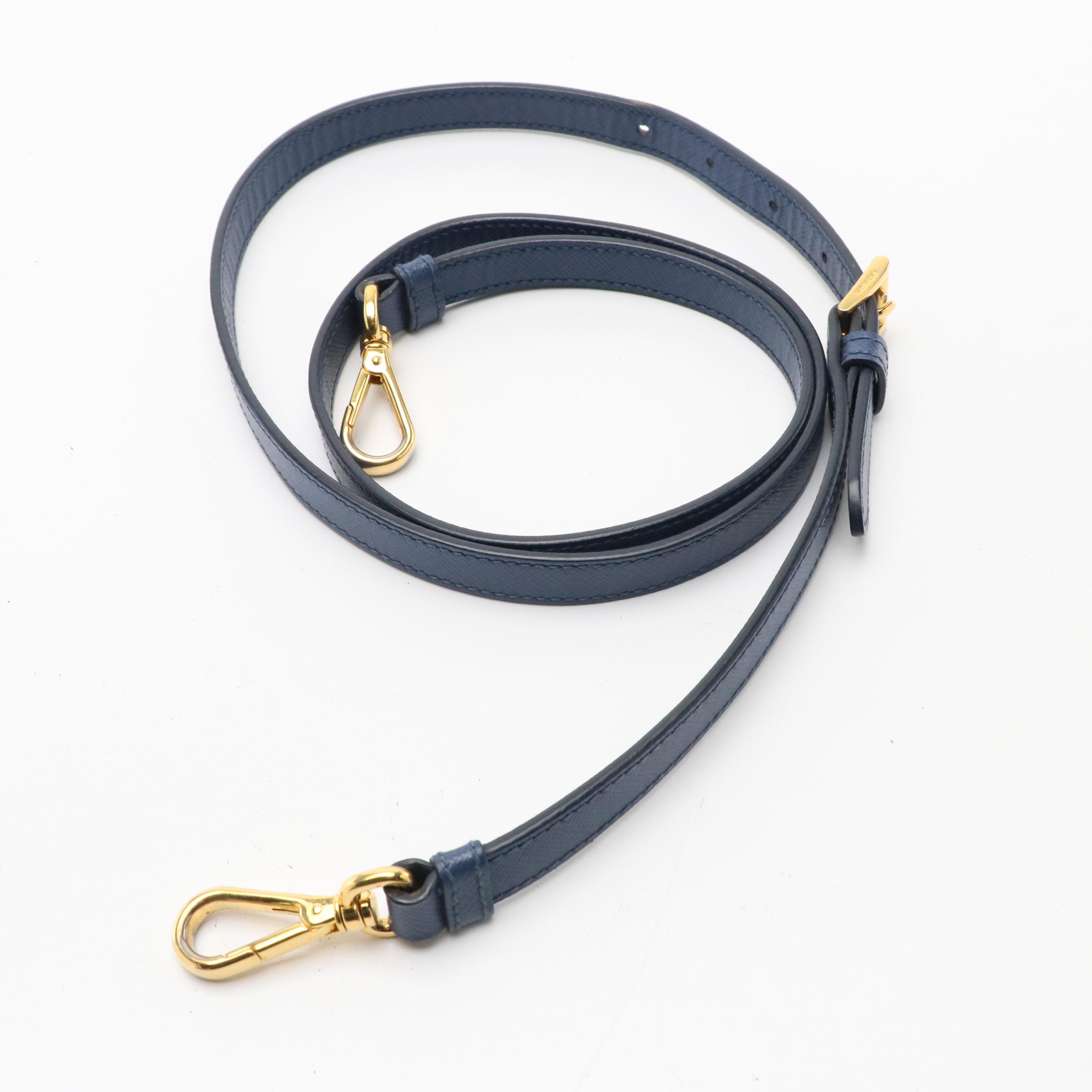 Prada Twin Zip Pocket Two-Way Tote in Royal Blue Saffiano Leather