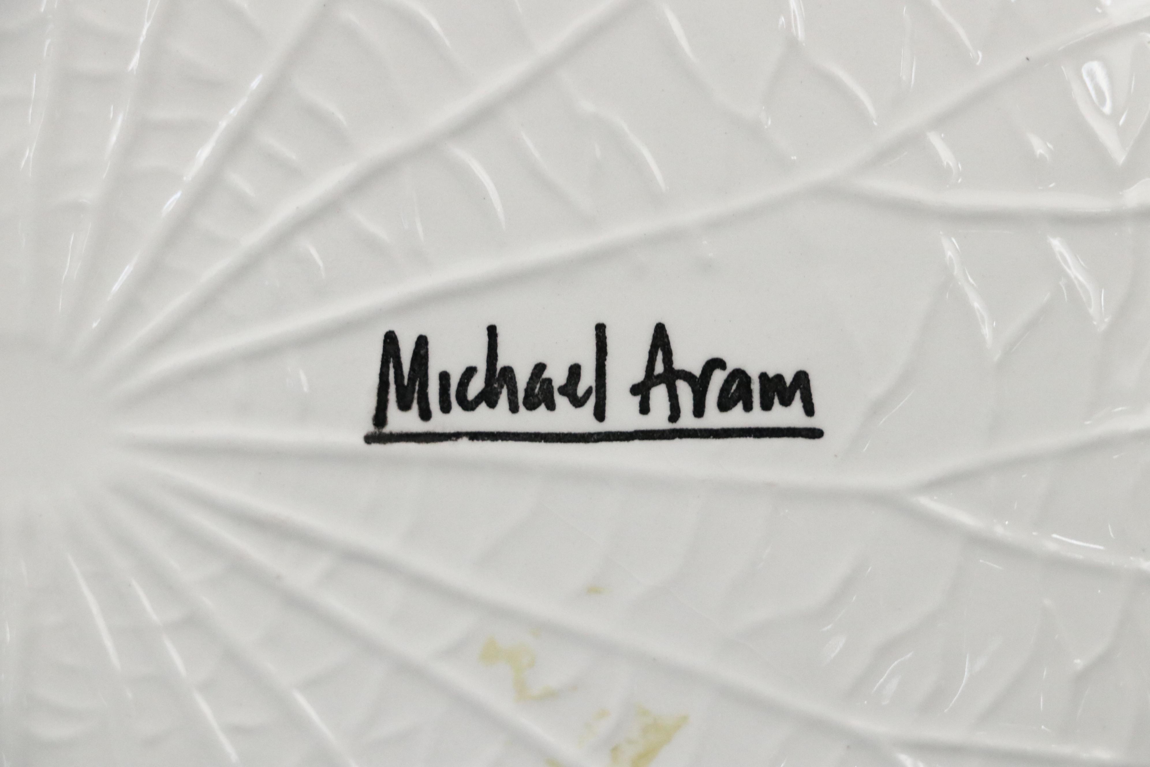 Tiffany & Co. Embossed Bisque Tulip Pitcher with Frog Pitcher and Lilypad Plates