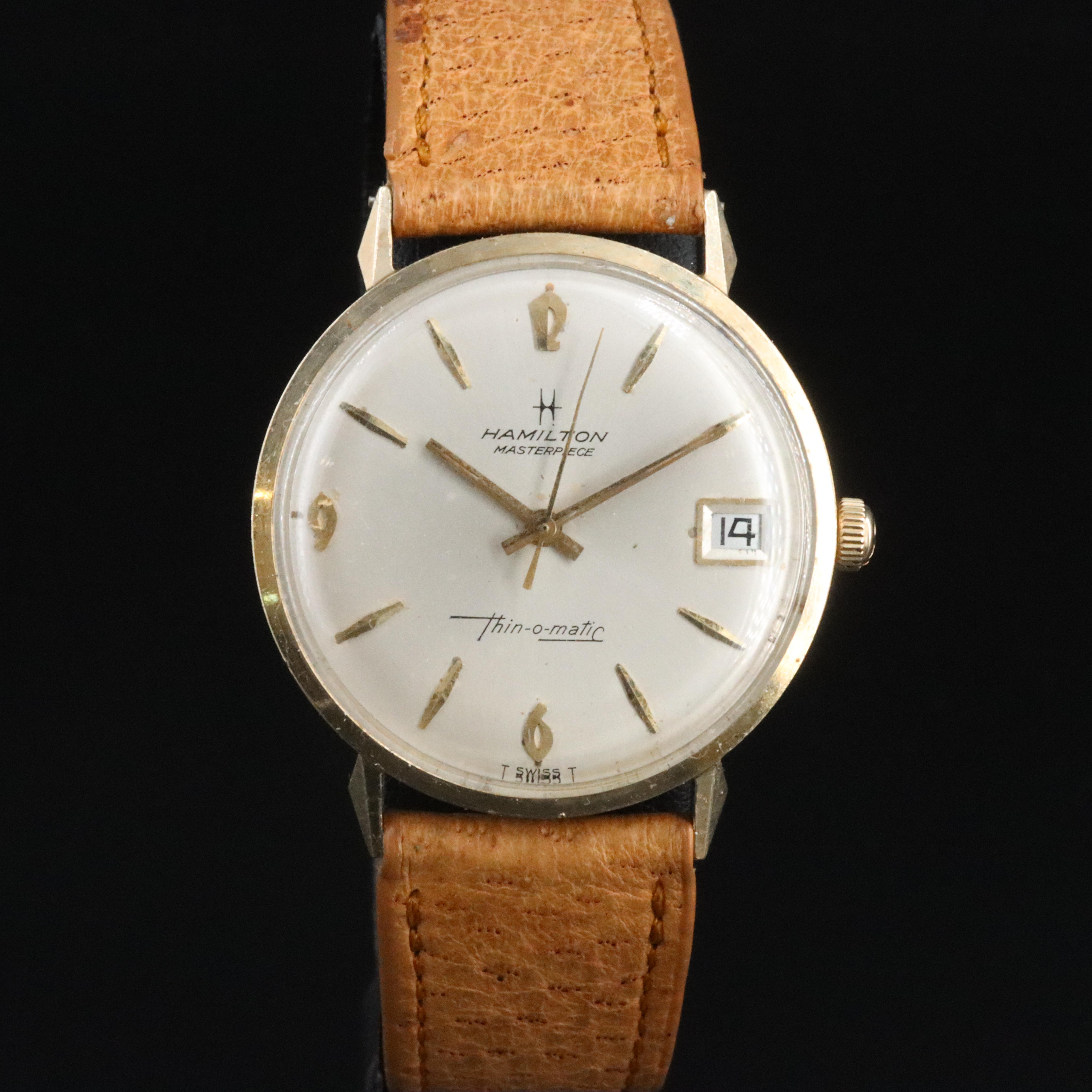 Vintage Hamilton Thin-o-matic 14K Gold Delco-Remy Service Award Watch