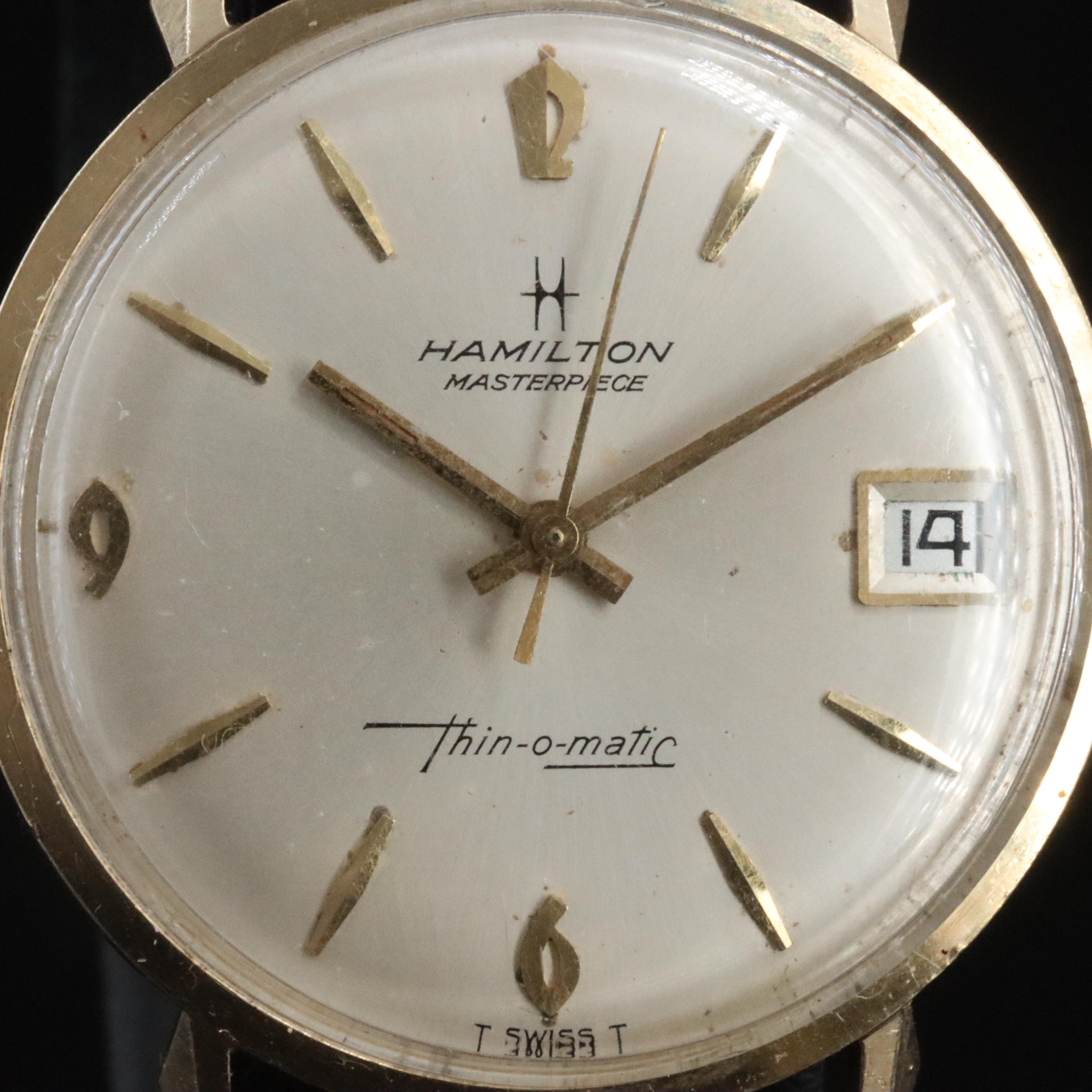 Vintage Hamilton Thin-o-matic 14K Gold Delco-Remy Service Award Watch