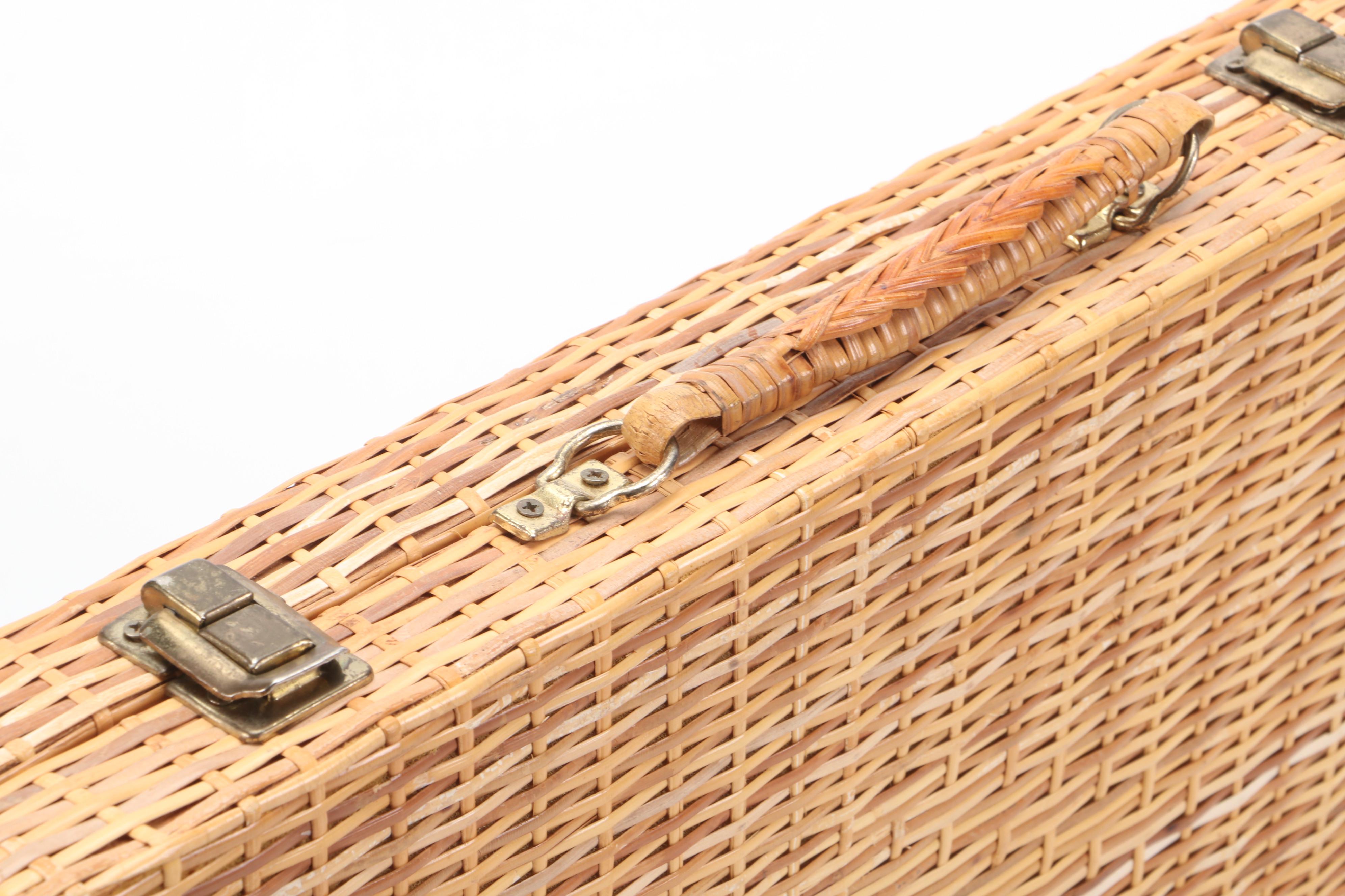 Portable Wicker Backgammon Game Set